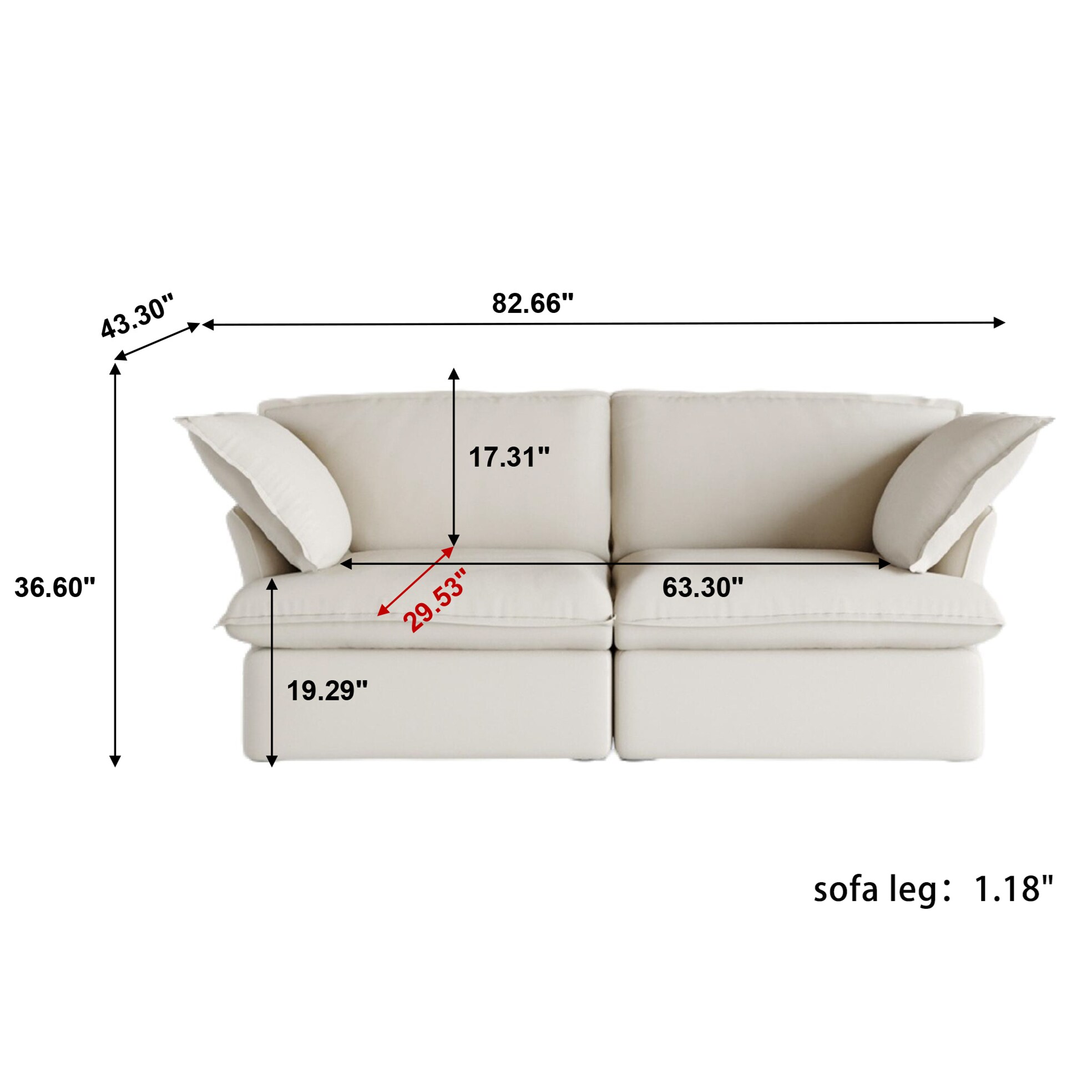 BuotiqHom DH-S2-120BE Sofas-Loveseats - View #7