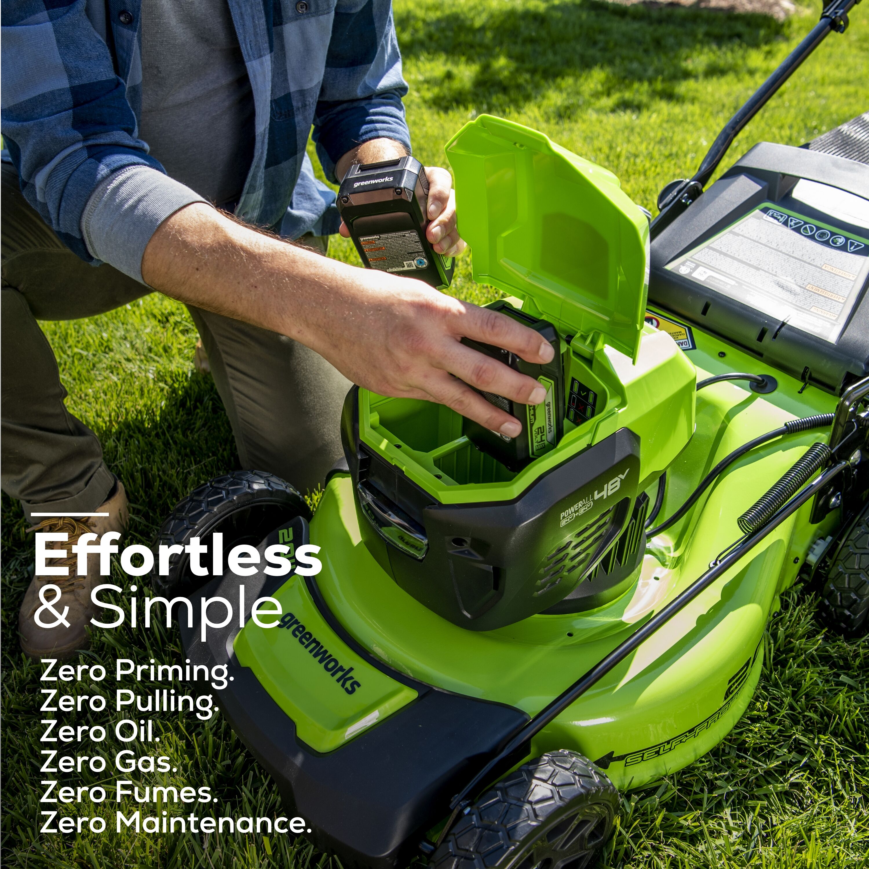 Greenworks MO48L4210 Cordless-Elec-Push-Mowers - View #5