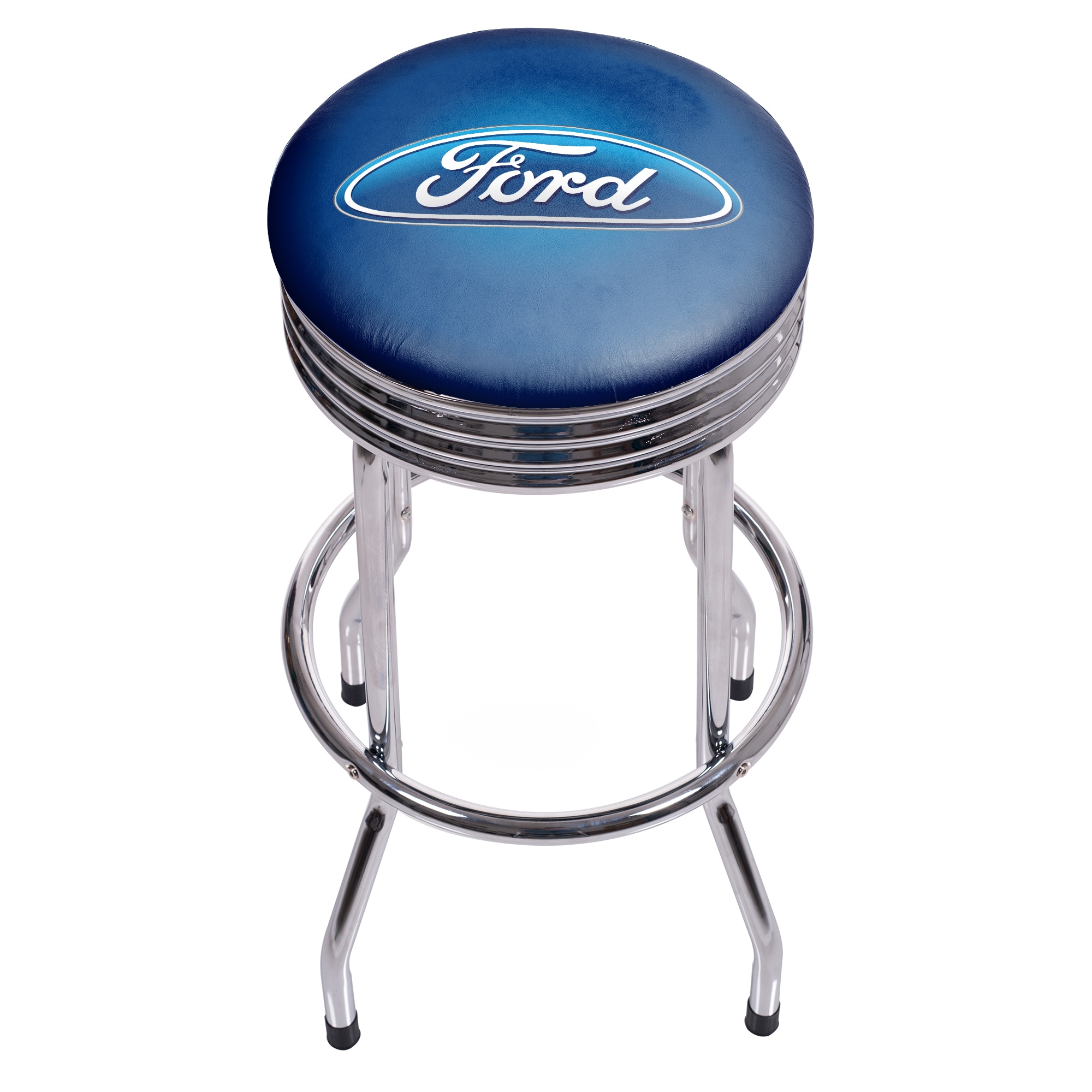 Trademark Gameroom FD1005 Bar Stools Chrome 5-in H Bar height Swivel Metal Backless Bar Stool