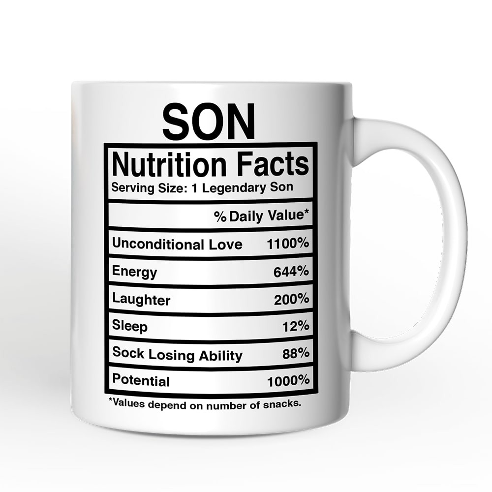 OrnamentallyYou NPCM308 Son Nutrition Facts Mug Birthday Gift