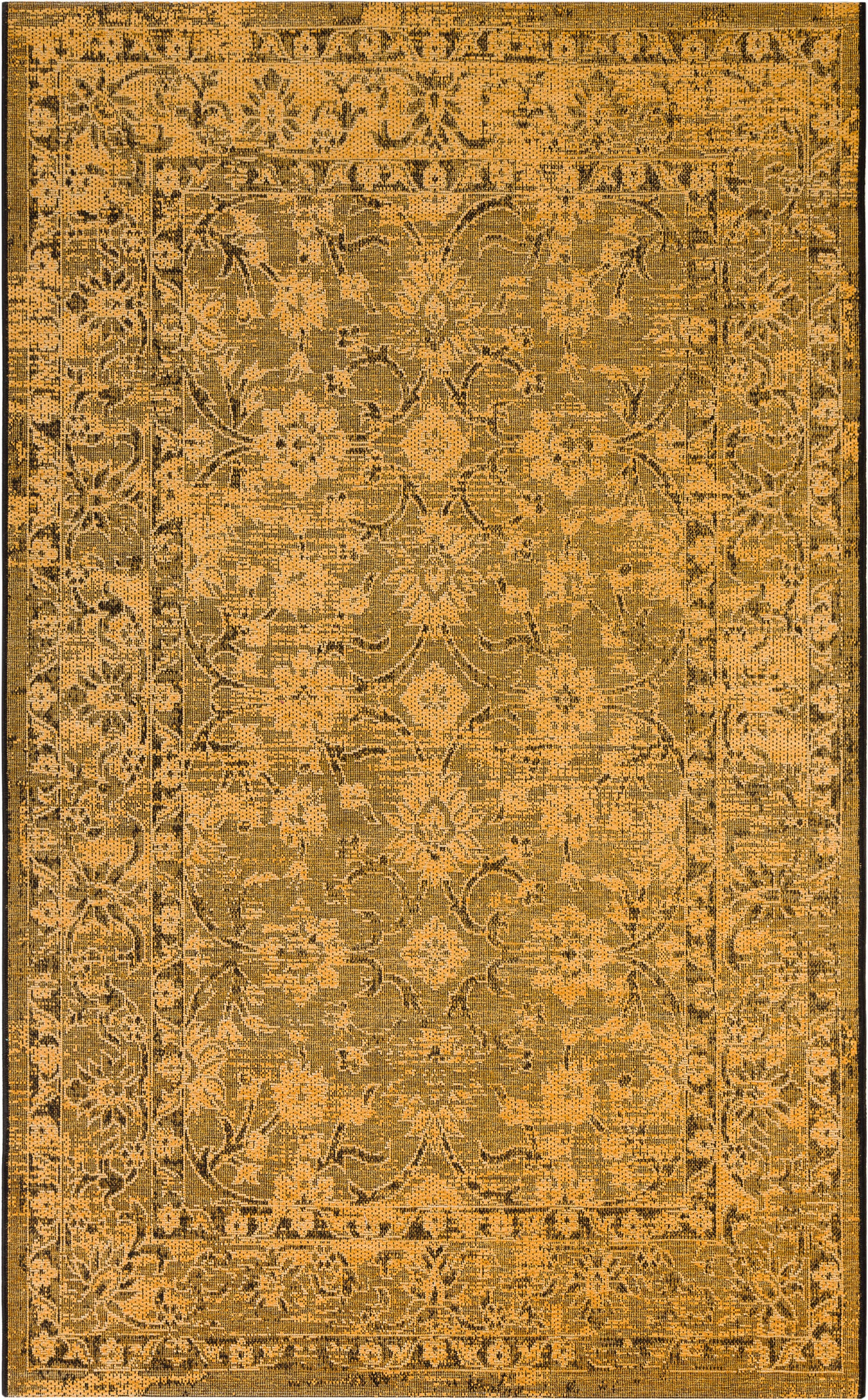 Palazzo Vintage Velvet Black & Cream 5' x 8' Chenille Rug