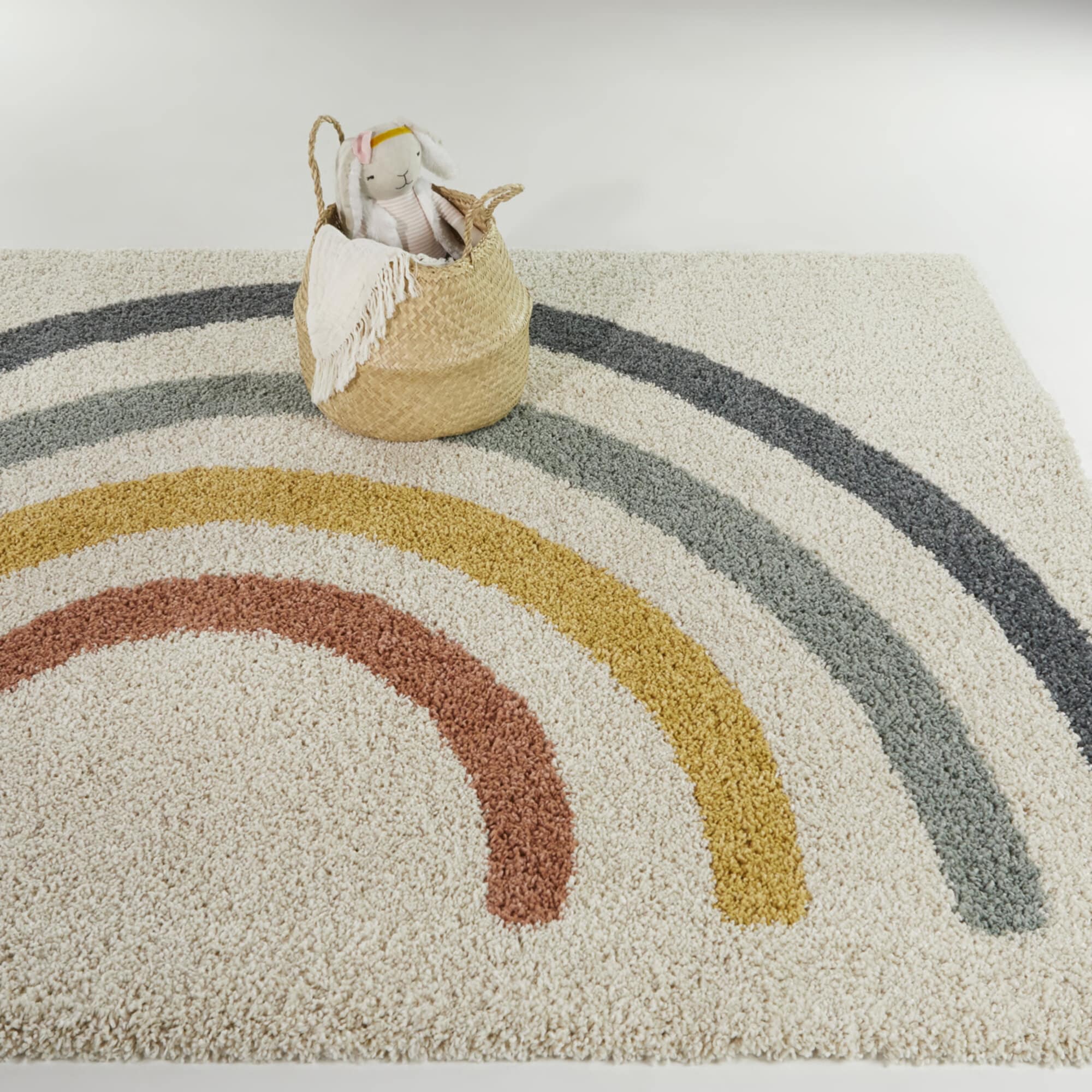 Balta 3106625 4 x 5 (ft) Polypropylene Ivory Rectangular Indoor Stripe Mid-Century Modern Area rug