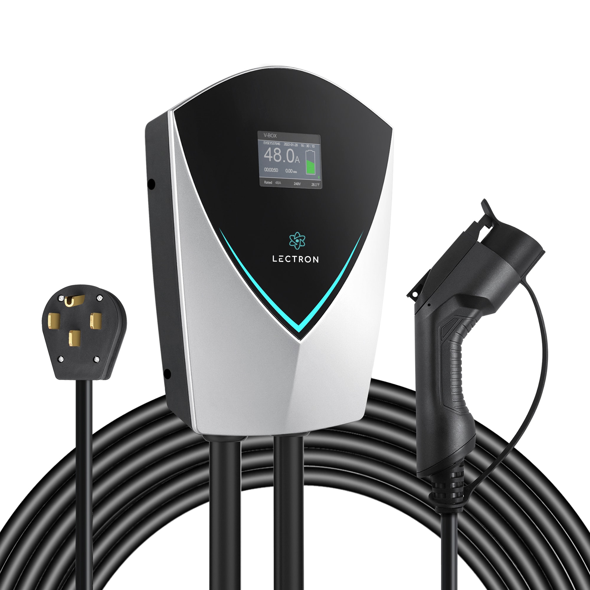 Lectron V-Box EV Charging Station (48A, 240V) Level 2-Electric Vehicle Charger - NEMA 14-50 Plug - ETL, Energy Star Certified