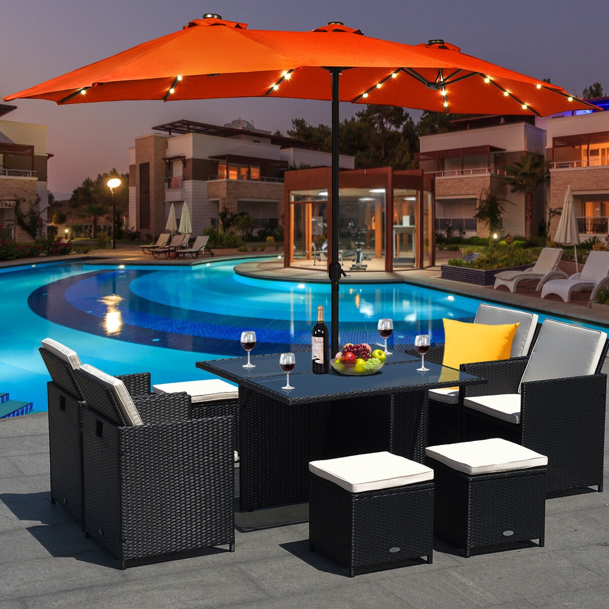 15 ft patio umbrella with led lights