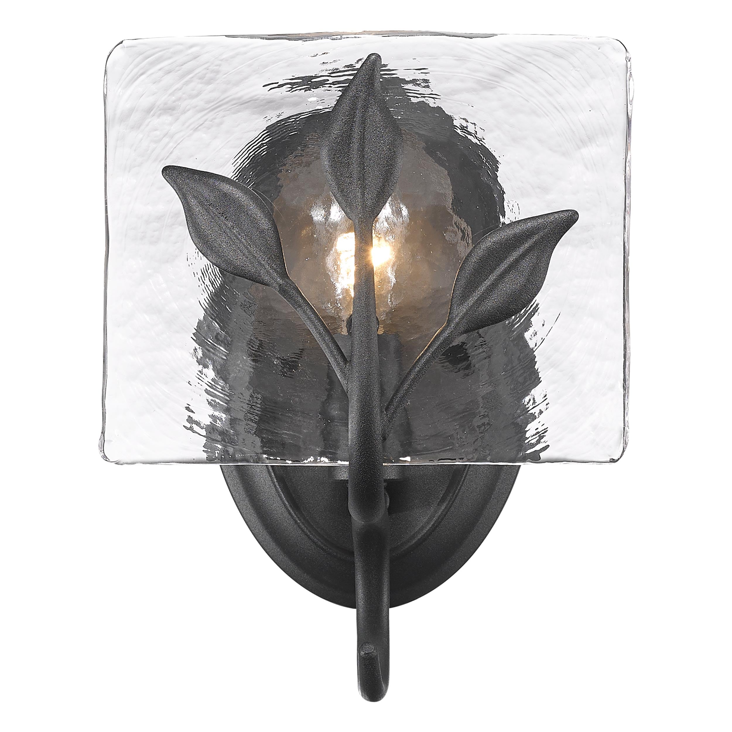 Golden Lighting 3160-1W NB-HWG Calla 5.5-in W 1 -Light Black Transitional Wall Sconce