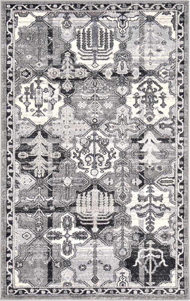 Unique Loom 3119753 Cathedral La Jolla 3 x 5 (ft) Loomed Polypropylene Gray/Ivory Rectangular Indoor Geometric Bohemian/Eclectic Area rug