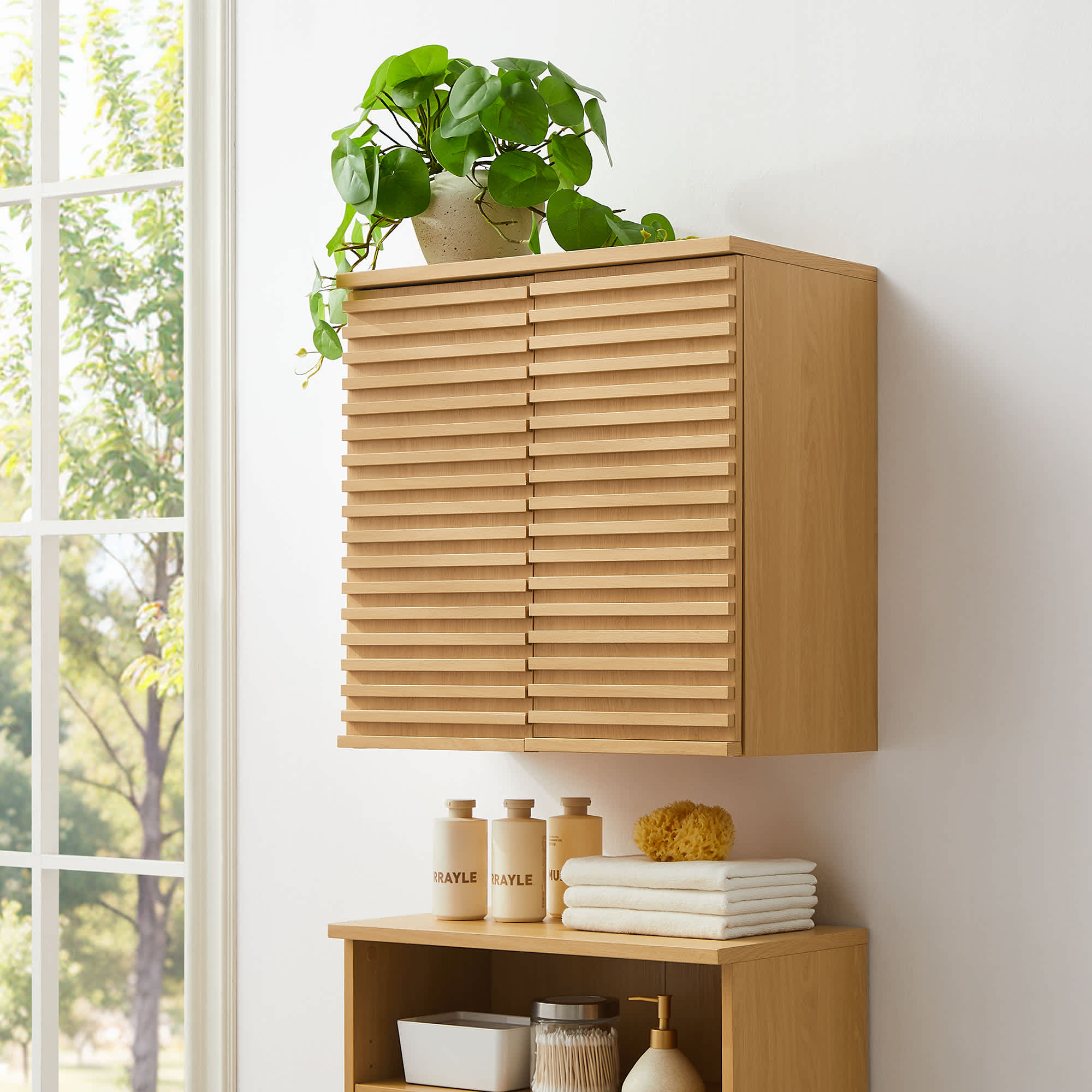 Modway EEI-7438-OAK Bathroom-Wall-Cabinets - View #4