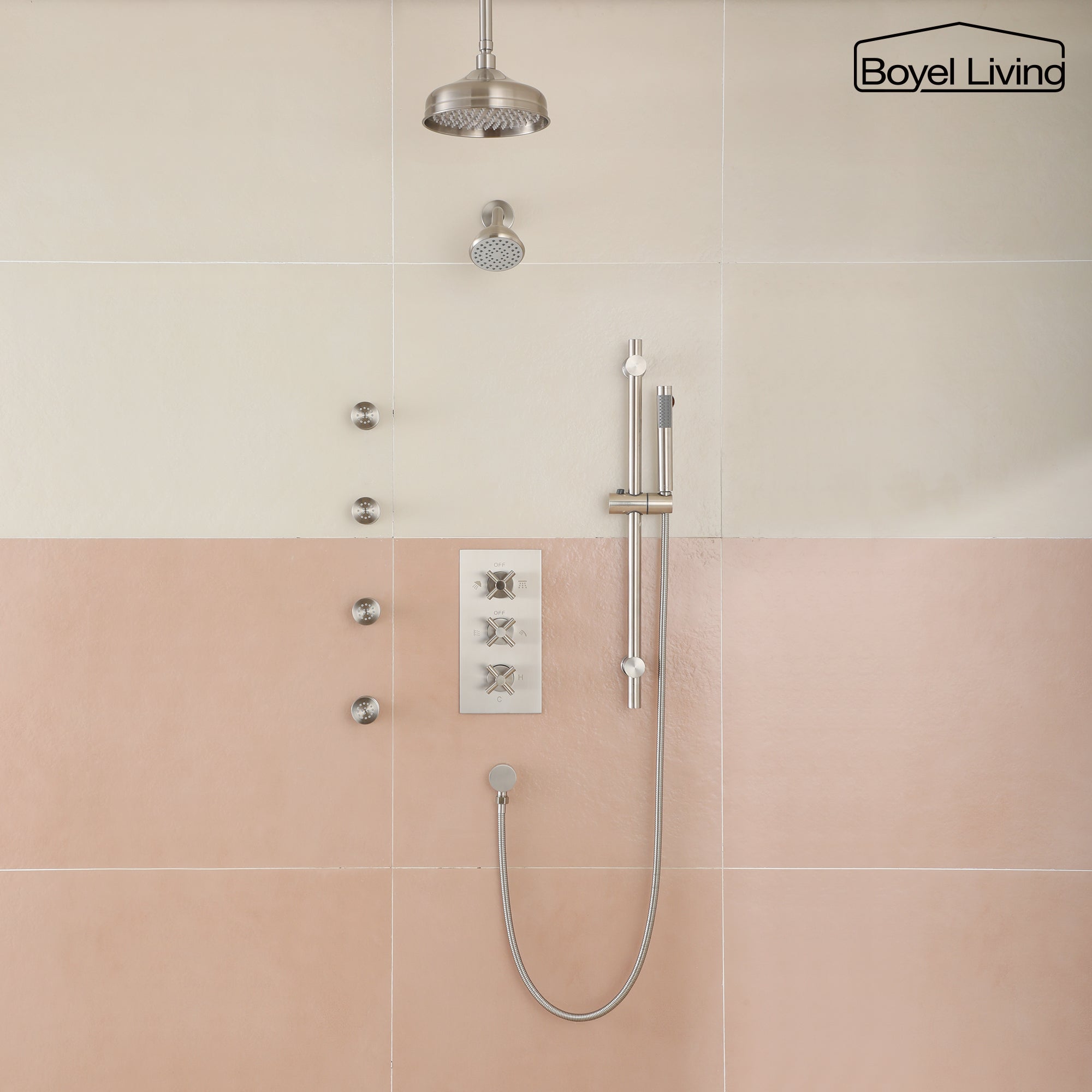 Boyel Living MS-A3805-BN Showerhead-Bar-Panels - View #10