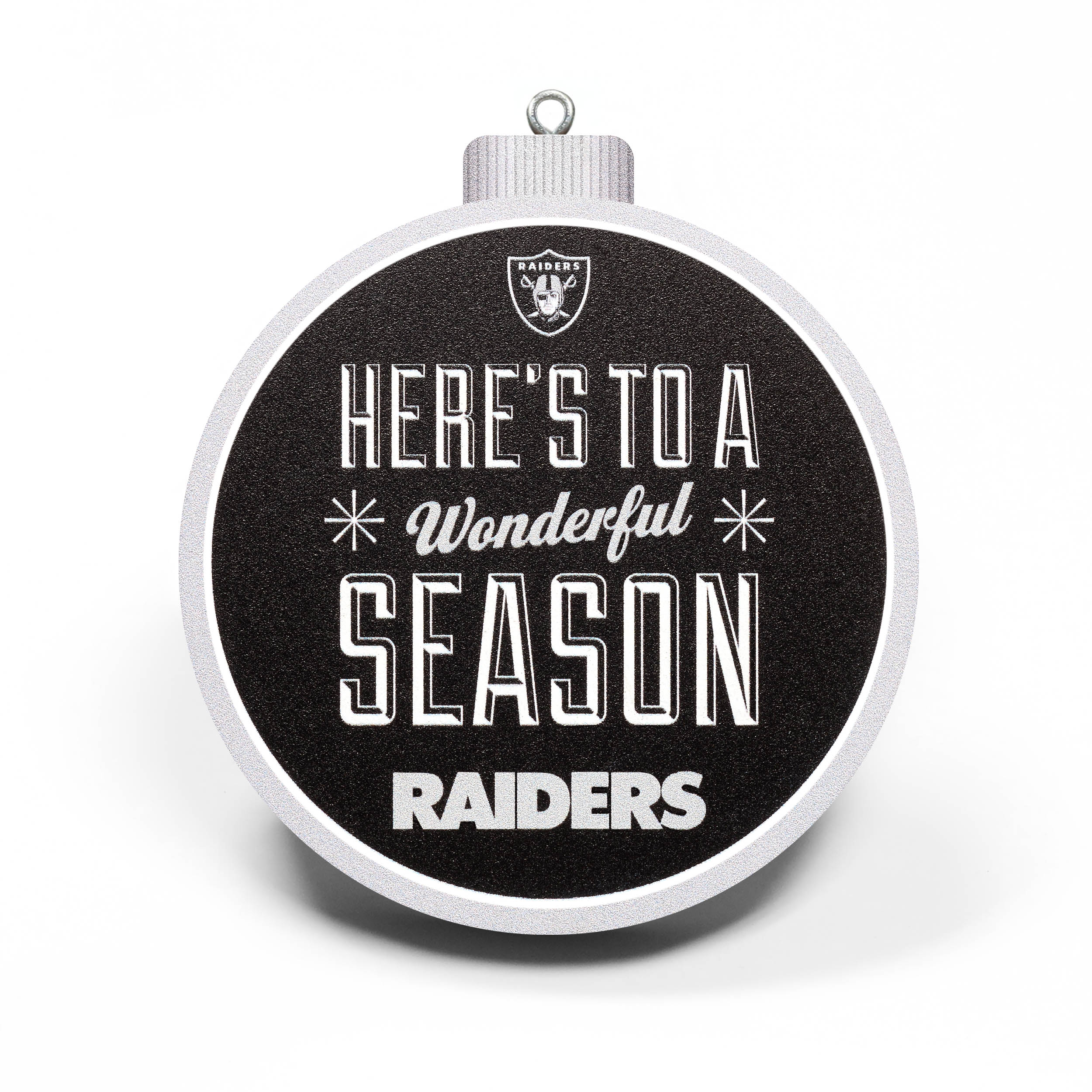 Las Vegas Raiders Merry Christmas Circle Ornament