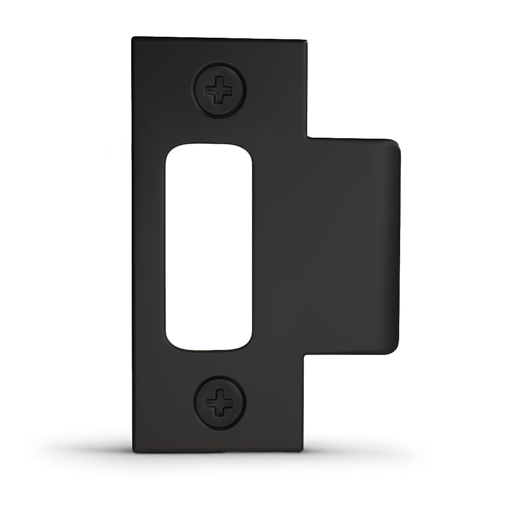Mega Handles  T-Strike Door Plate - Durable Door Strike Plate Black Strike Plates for Interior Doors