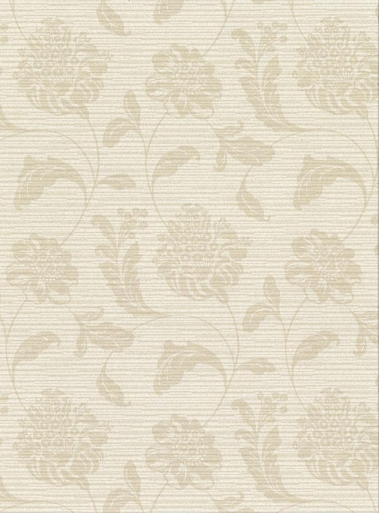 Warner Textures 2910-2753 60.8-Sq. Feet Beige Vinyl Textured Ivy/Vines 3D Unpasted Wallpaper