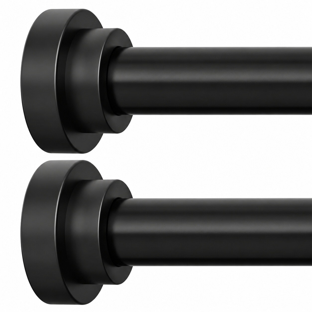 Aoibox  2 Pack No Drill Tension Shower Curtain Rod 43 78 Inch Adjustable 1 Inch Stainless Steel Anti Slip Black