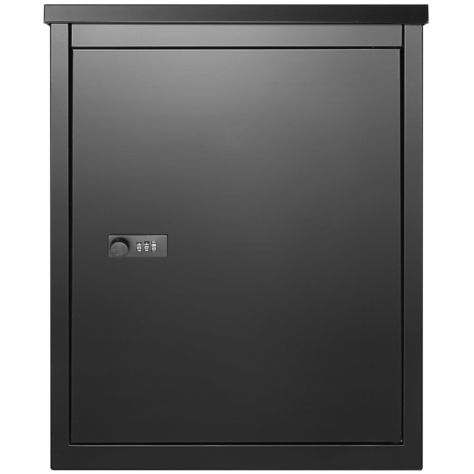 GIVIMO 15.4-in x 10.6-in x 20.5-in Wall Mount Package Delivery Box - Galvanized Steel Mailbox with Coded Lock - Anti-Theft Baffle - IPX3 Waterproof - 33 to 44-lb Capacity - Black