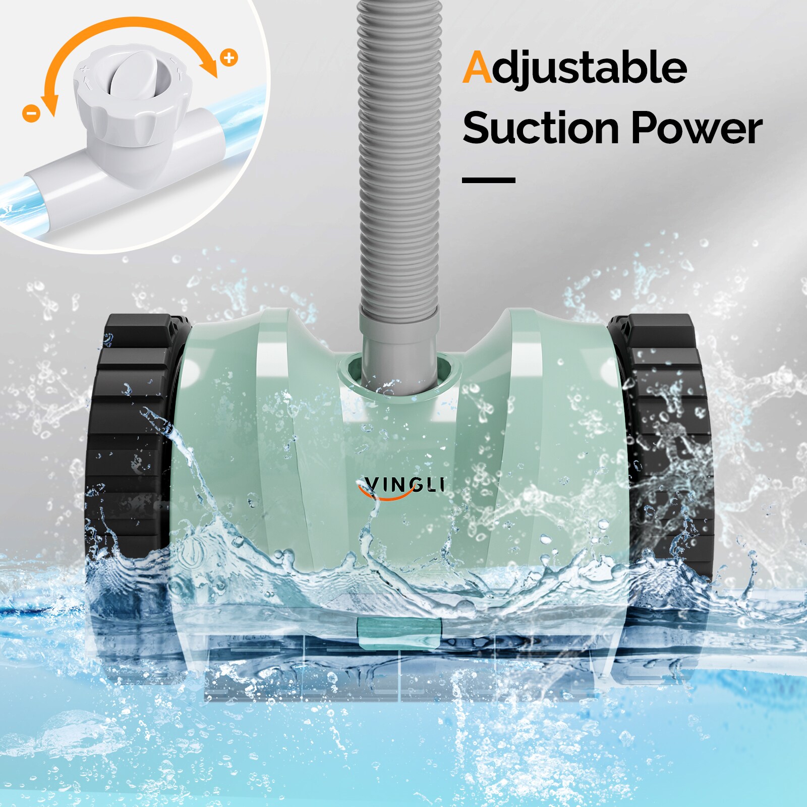 VINGLI Automatic Suction Side Pool Cleaner for Inground Pools 40ft Hose ...