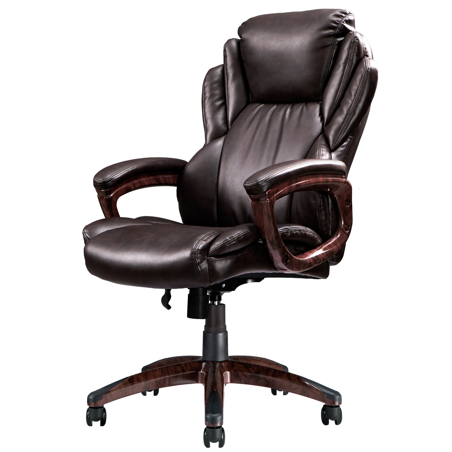 XIZZI Dark Brown Office Chair Traditional Ergonomic Adjustable