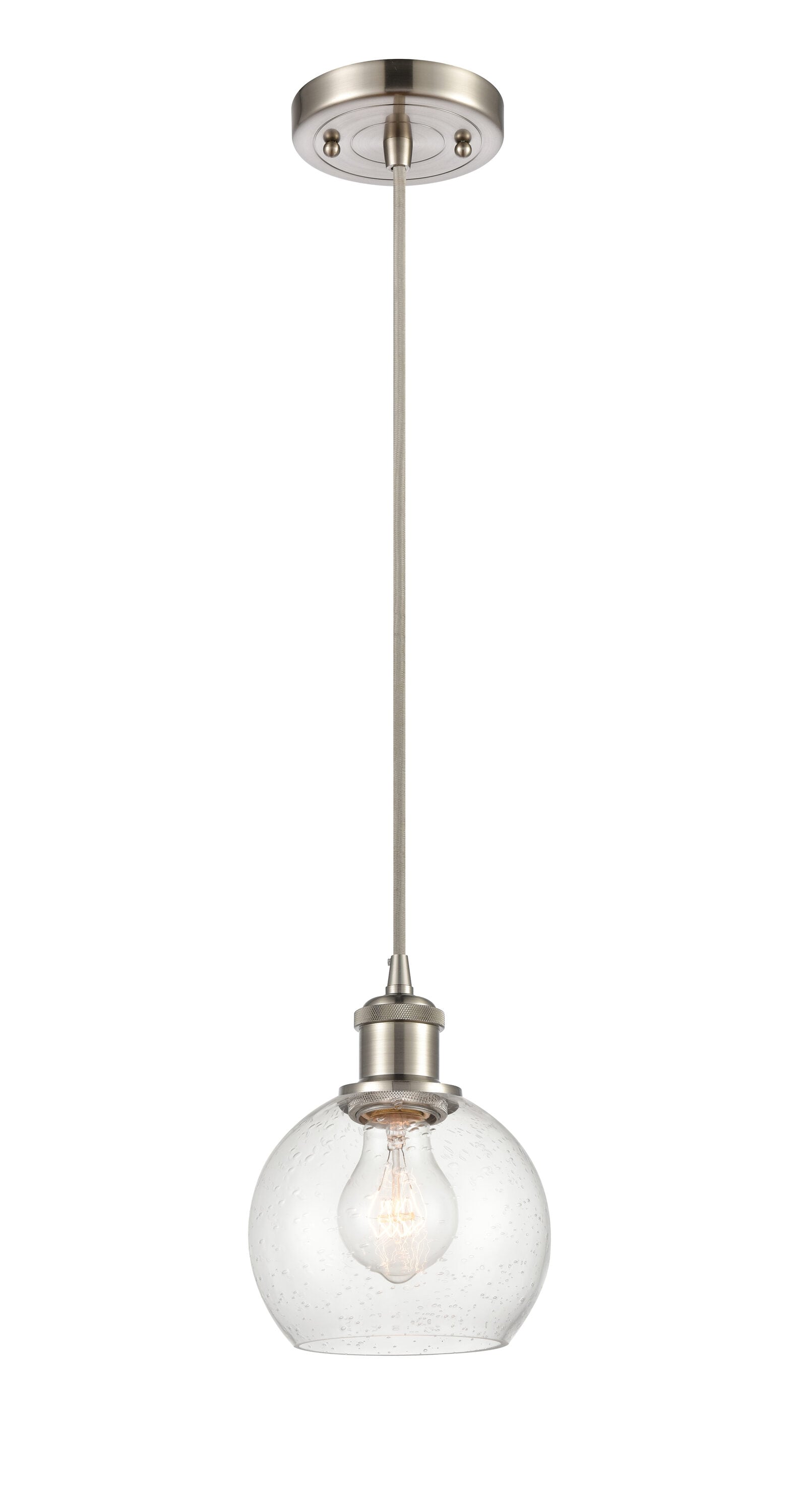 Athens 6" Mini Globe Pendant Light in Brushed Satin Nickel