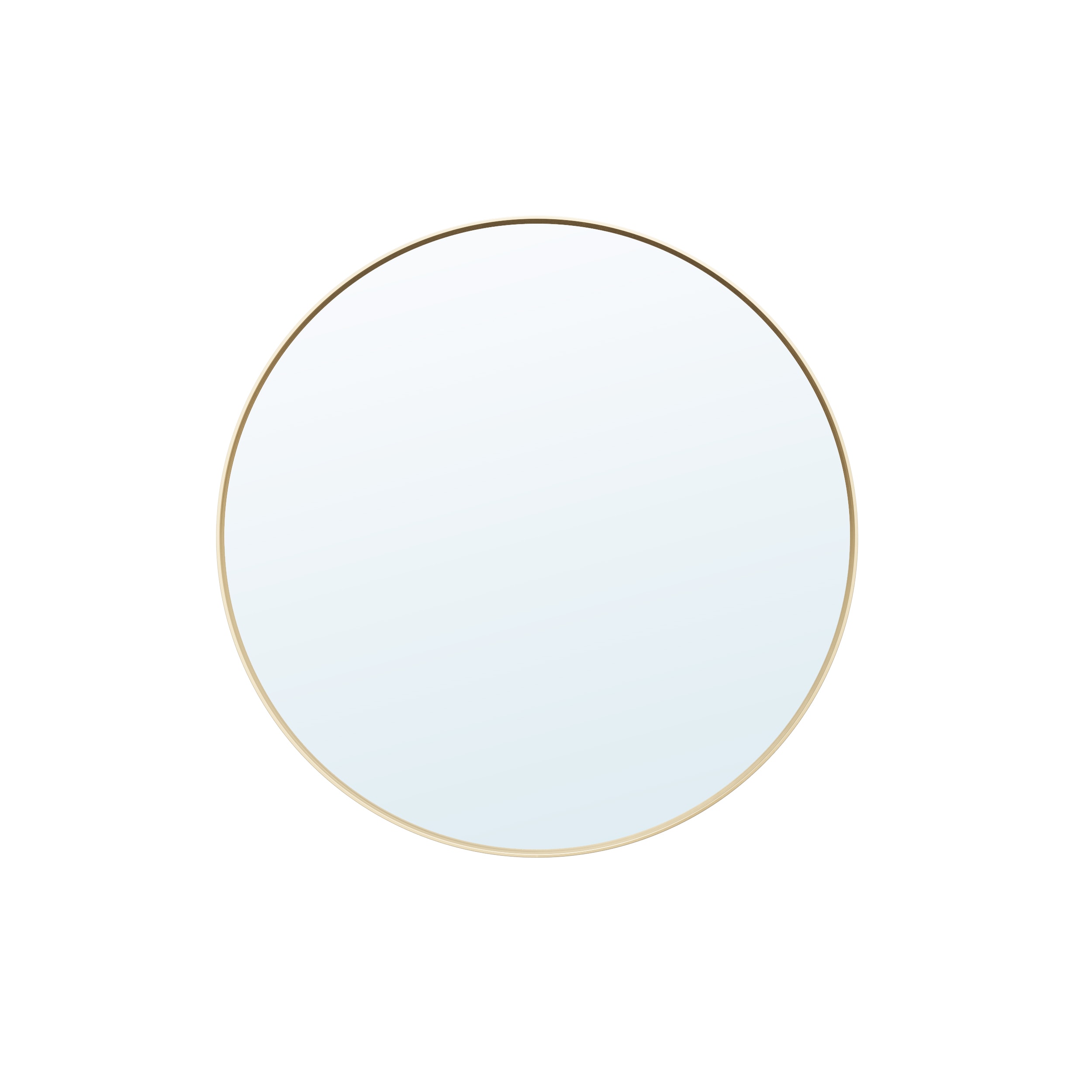 Poinic CZCMR-28BG-R1 Bathroom Framed Mirror 28-in W x 28-in H Round Brushed Gold Framed Vanity Mirror
