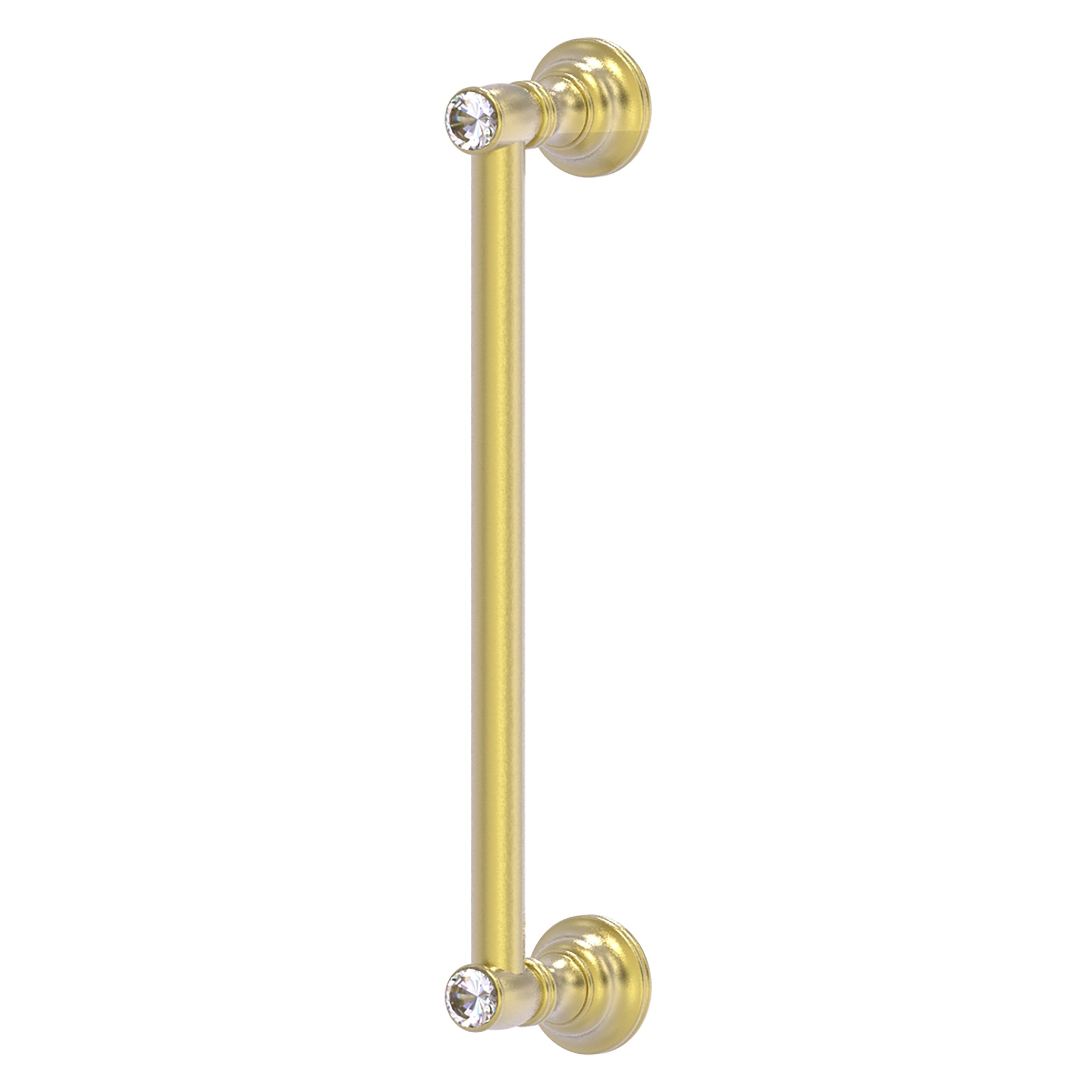 Allied Brass CC-3-12-SBR Carolina Crystal 12-in , 305mm Center to Center Satin Brass Dual Mount Cylindrical Bar For Use on Appliances Drawer Pulls