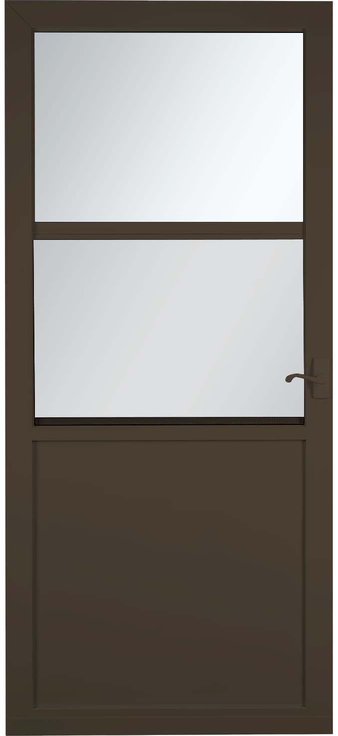 Northport 32-in x 81-in Brown High-view Fixed Screen Aluminum Storm Door with Brown Handle | - LARSON 36018041