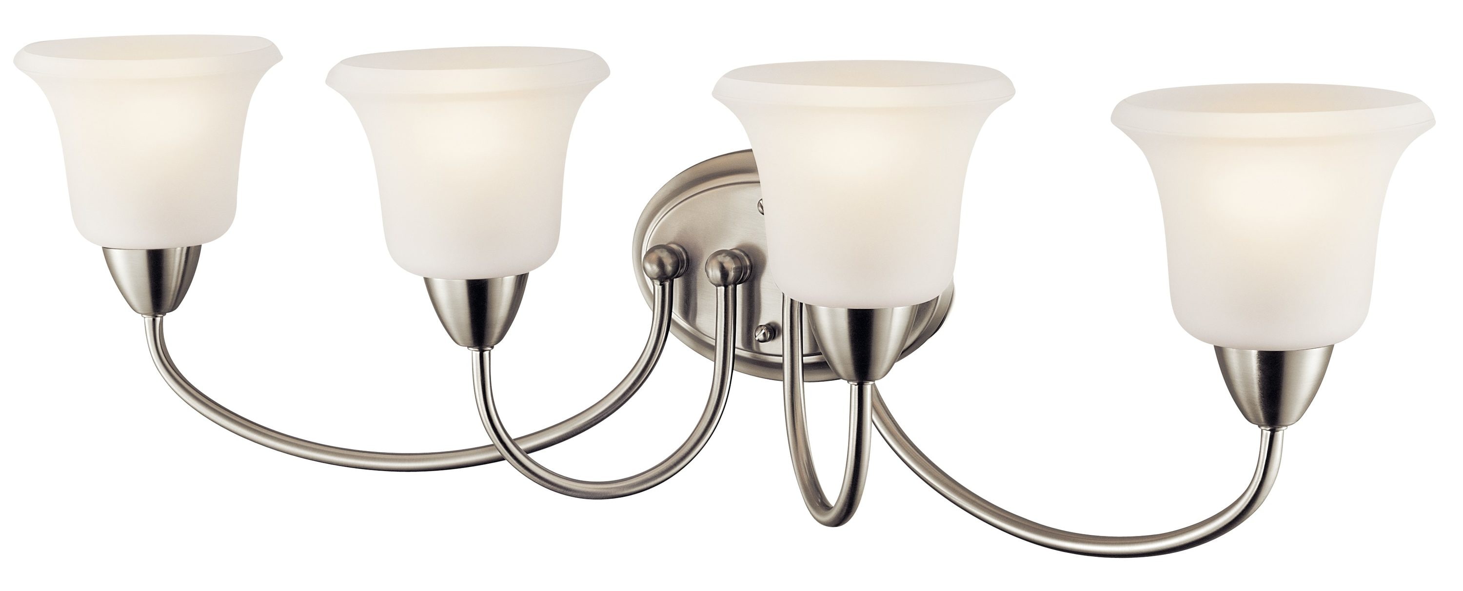 Kichler Nicholson 33-in 4-Light Brushed Nickel Transitional Vanity Light in  the Vanity Lights department at