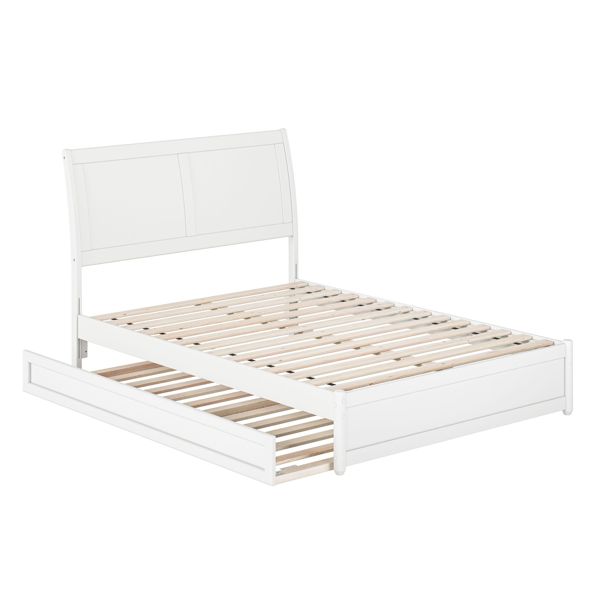 AFI - Full White Wood Platform Bed with Headboard