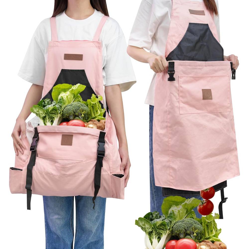 Berry&Bird Harvest Apron Canvas Gardening Apron with Pockets and Harvesting Pouch Waterproof Harvesting Apron #B0FF4M8TNV