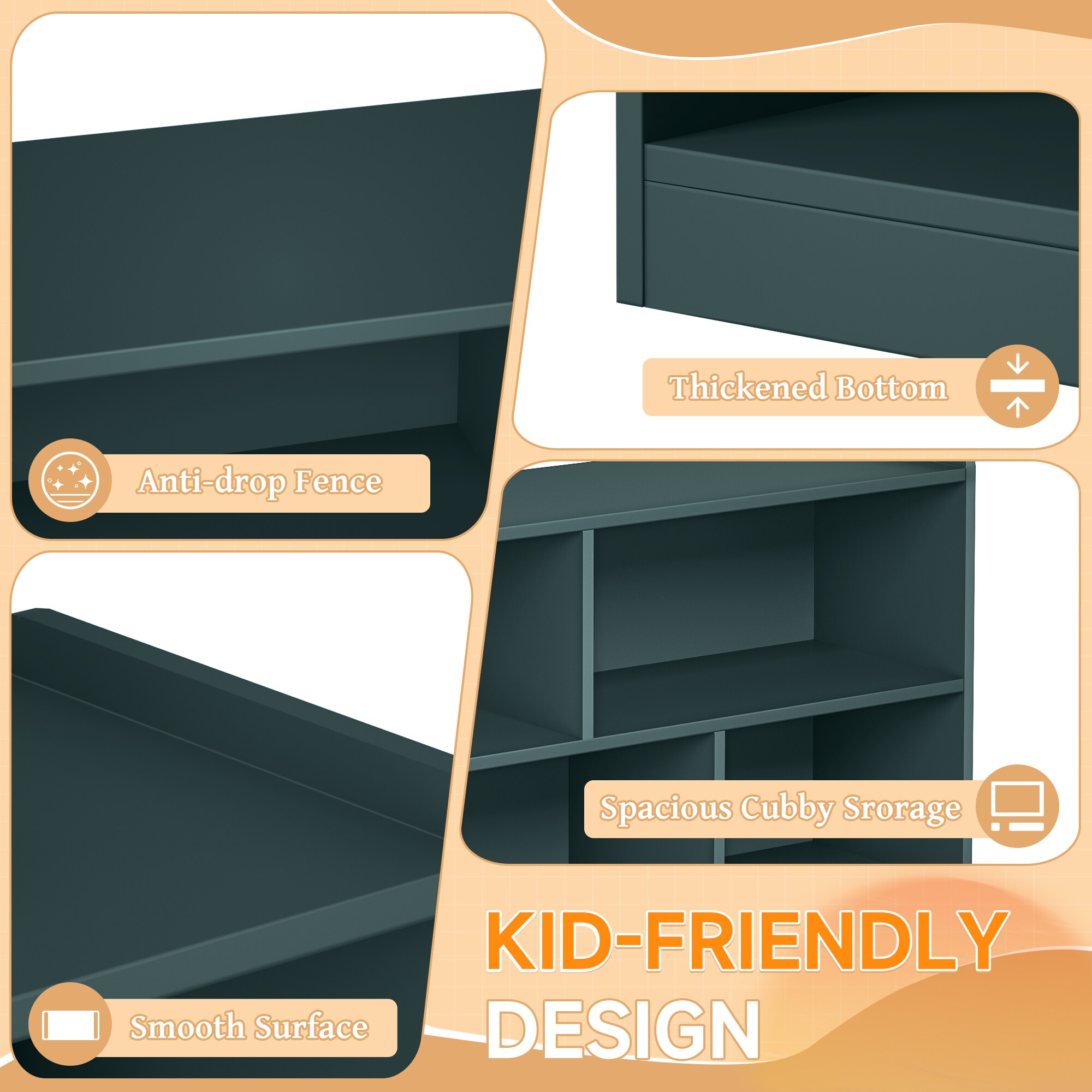 LOVMOR SF-Y-CWG-G-2PC Kids-Bookcases - View #4