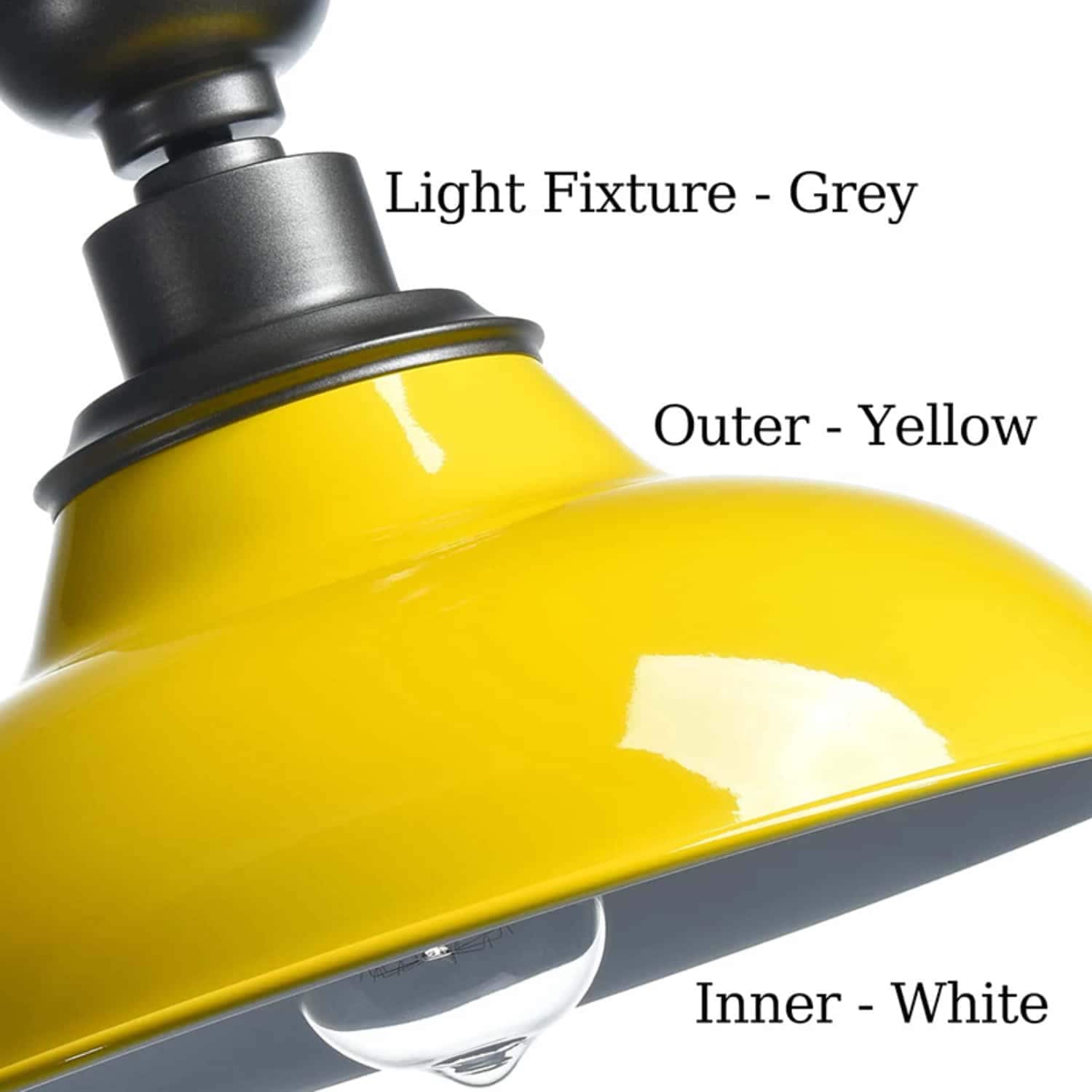 Yellow and Gray Industrial Farmhouse Semi-Flush Mount Ceiling Light