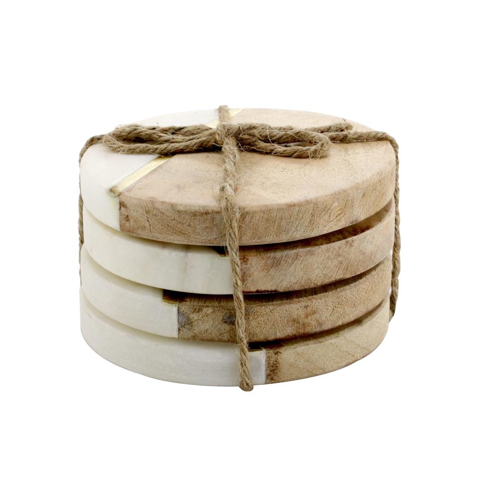 Gibson Elite Marble and Wood Wood Round Coaster(s) in the Serveware ...