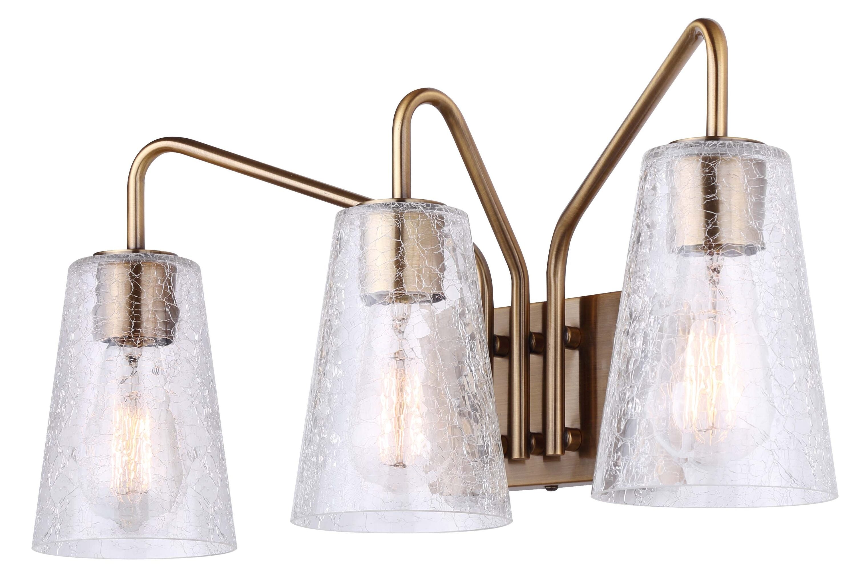 Canarm IVL1100A03GD EVERLY 24-in 3 -Light Distressed Gold Transitional Vanity light bar