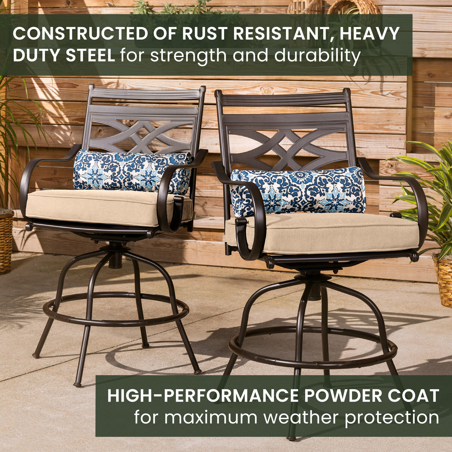 Hanover MCLRDN9PCBRSW8-TAN Patio-Dining-Sets - View #4