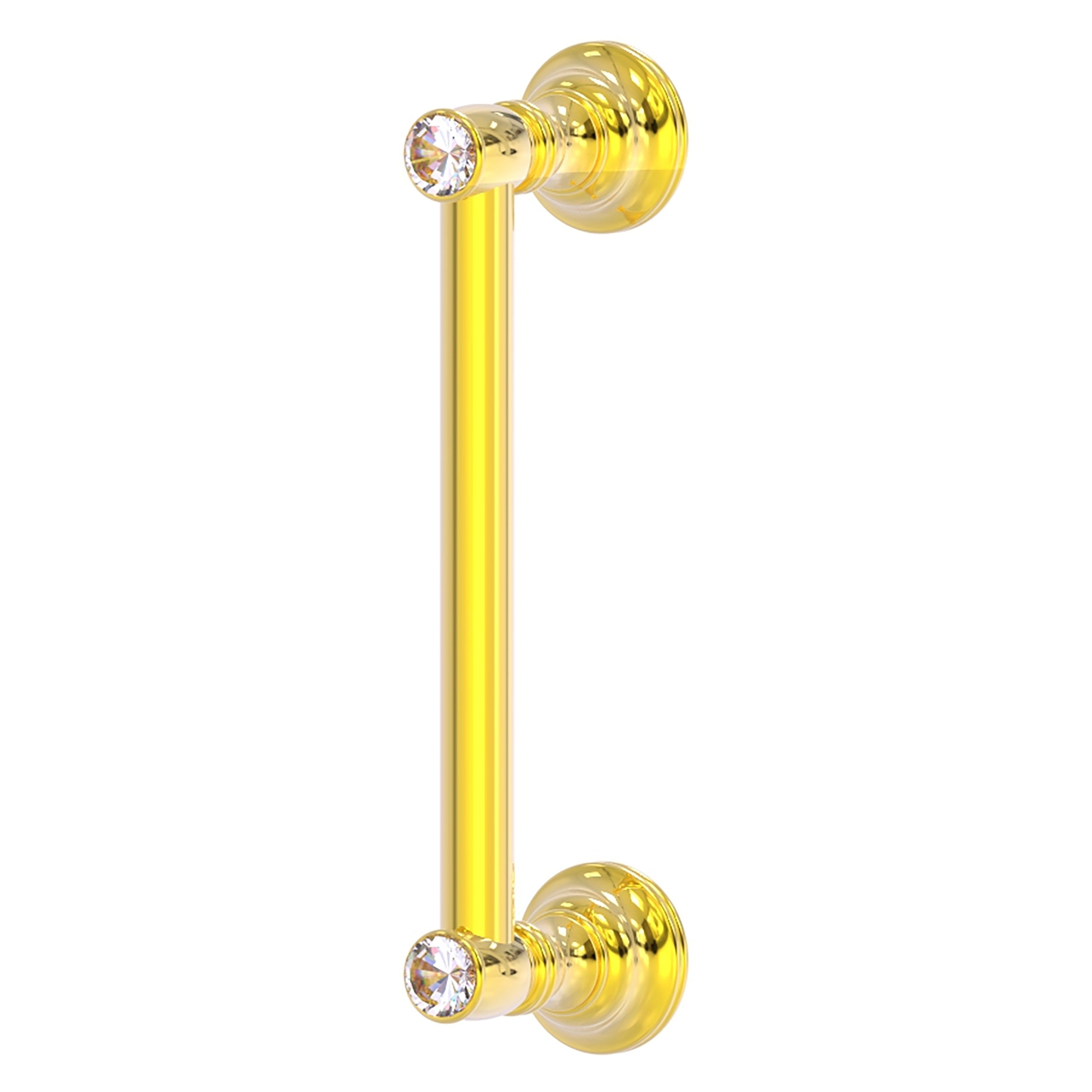 Allied Brass CC-3-8-PB Carolina Crystal 8-in , 203mm Center to Center Polished Brass Dual Mount Cylindrical Bar For Use on Appliances Drawer Pulls