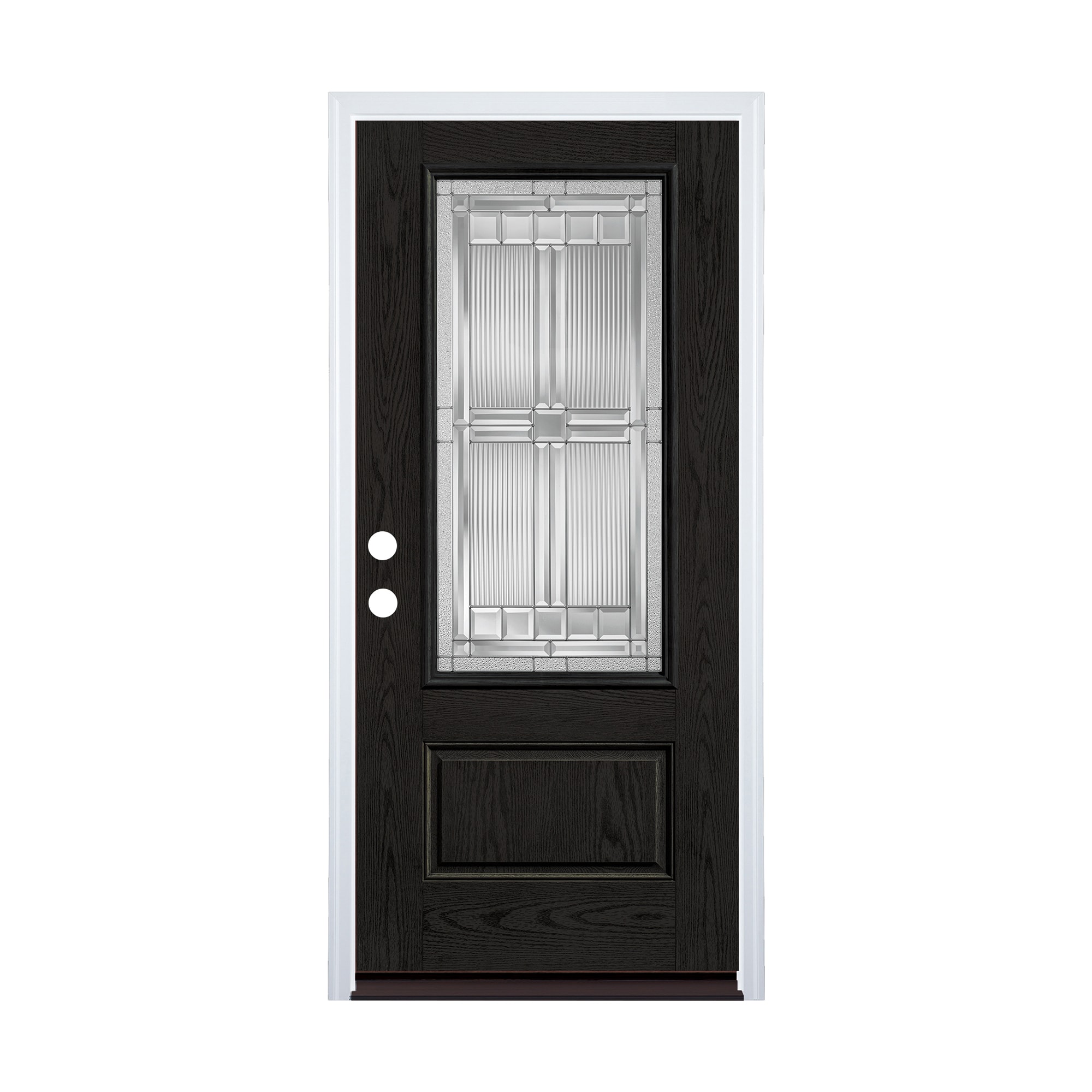 Therma-Tru SARATOGA 36-in x 80-in Fiberglass 3/4 Lite Prehung Front Door with Brickmould Insulating Core