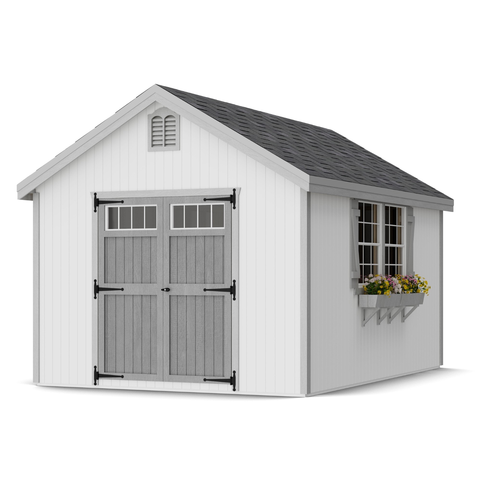 Little Cottage Co 10X14 WCGS-PC Colonial Williamsburg 10-ft x 14-ft Gable Style Wood Outdoor Storage Shed with 2 Windows 2 Doors