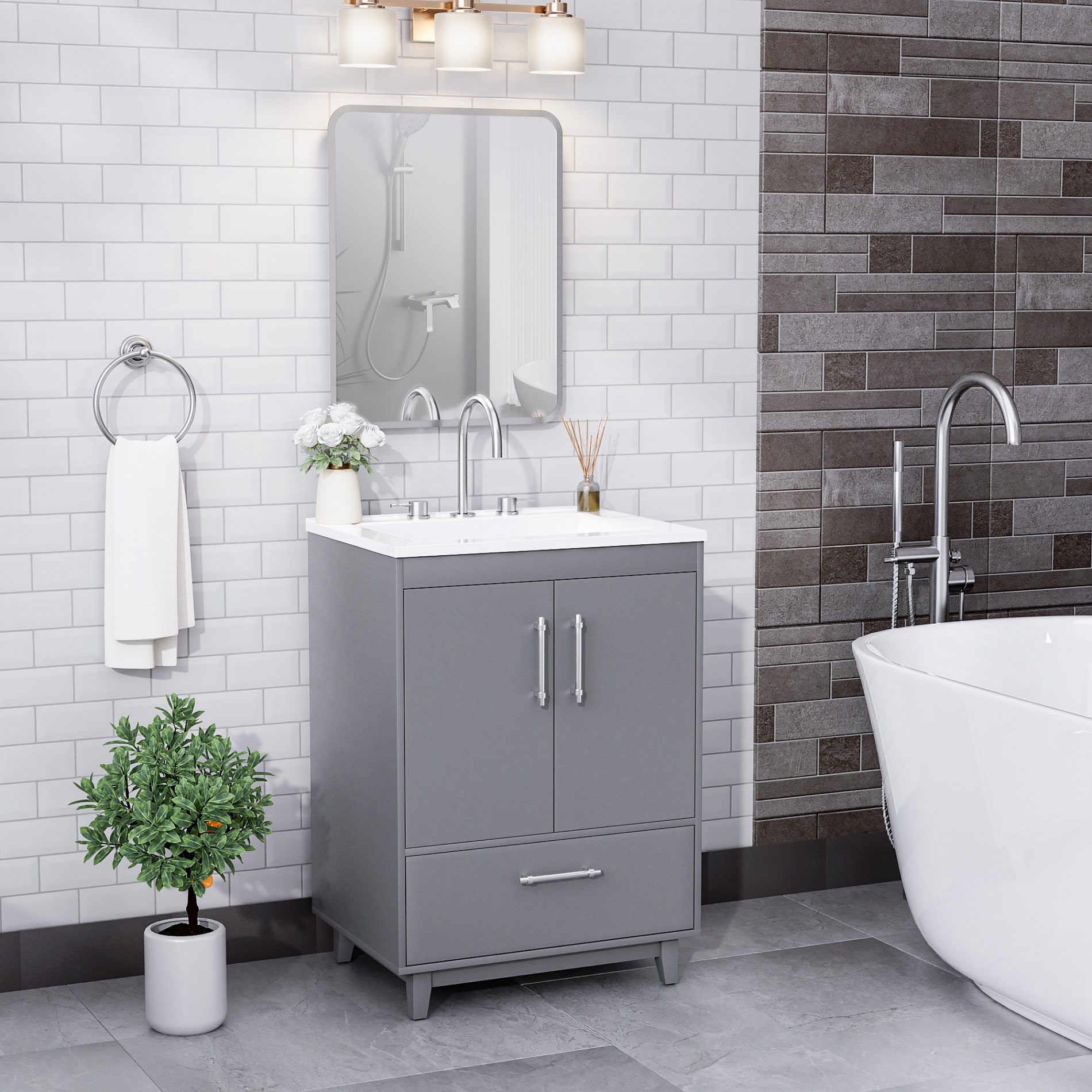 Serwall 24LZKD-GR Bath-Vanity-Combo - View #2
