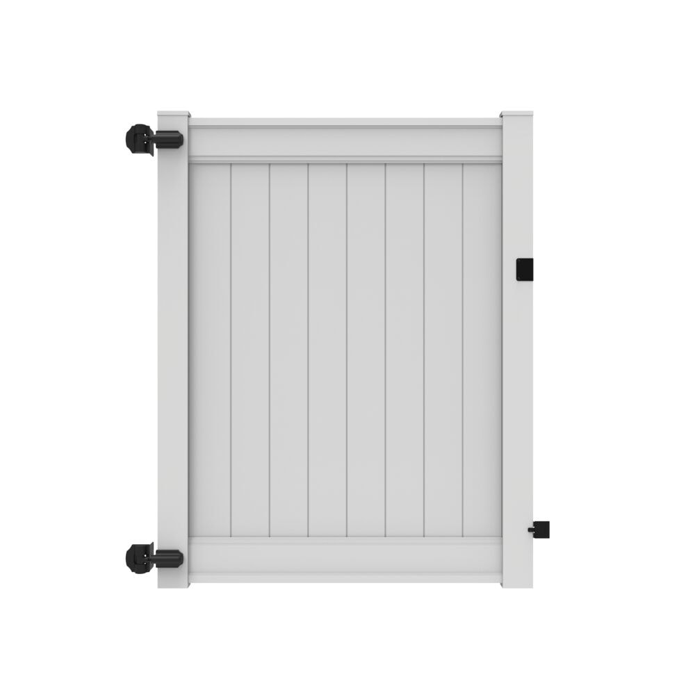 Freedom 73056698 6-ft H x 5-ft W White Privacy Vinyl Flat-top Fence gate kit (Unassembled)