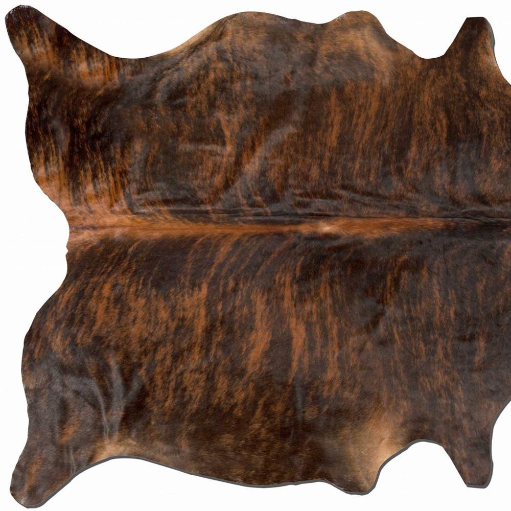 72" x 84" Dark Brindle Handmade Cowhide Rug