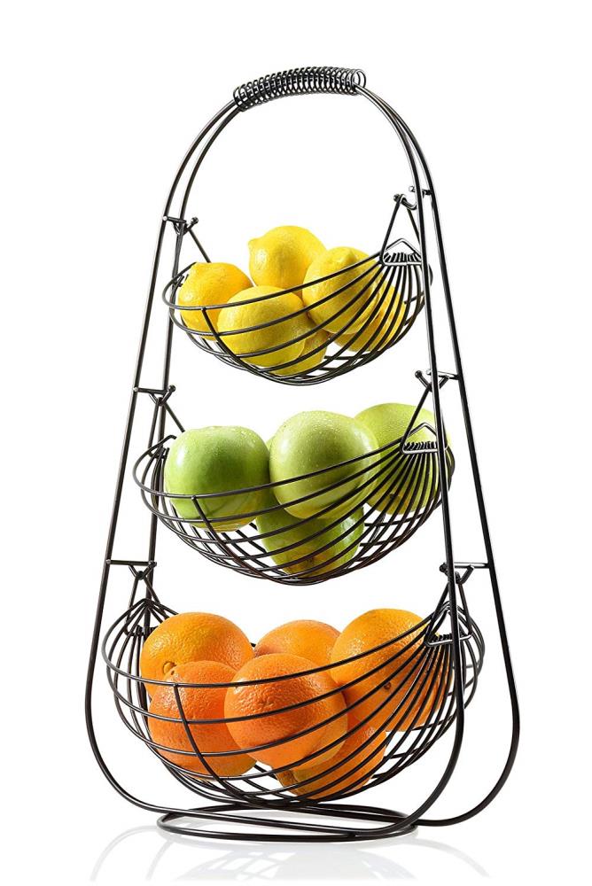 3 Tier Stainless Steel Fruit basket - Large Fruit Storage Bowl - HomeItUsa