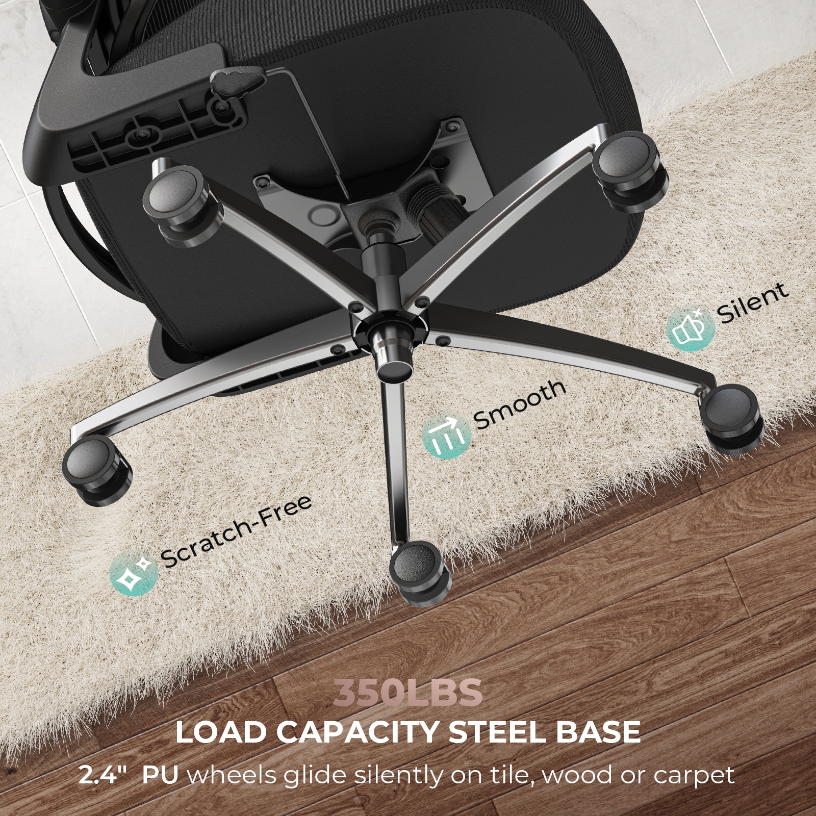 Wooakway OC028-BK Office-Chairs - View #4