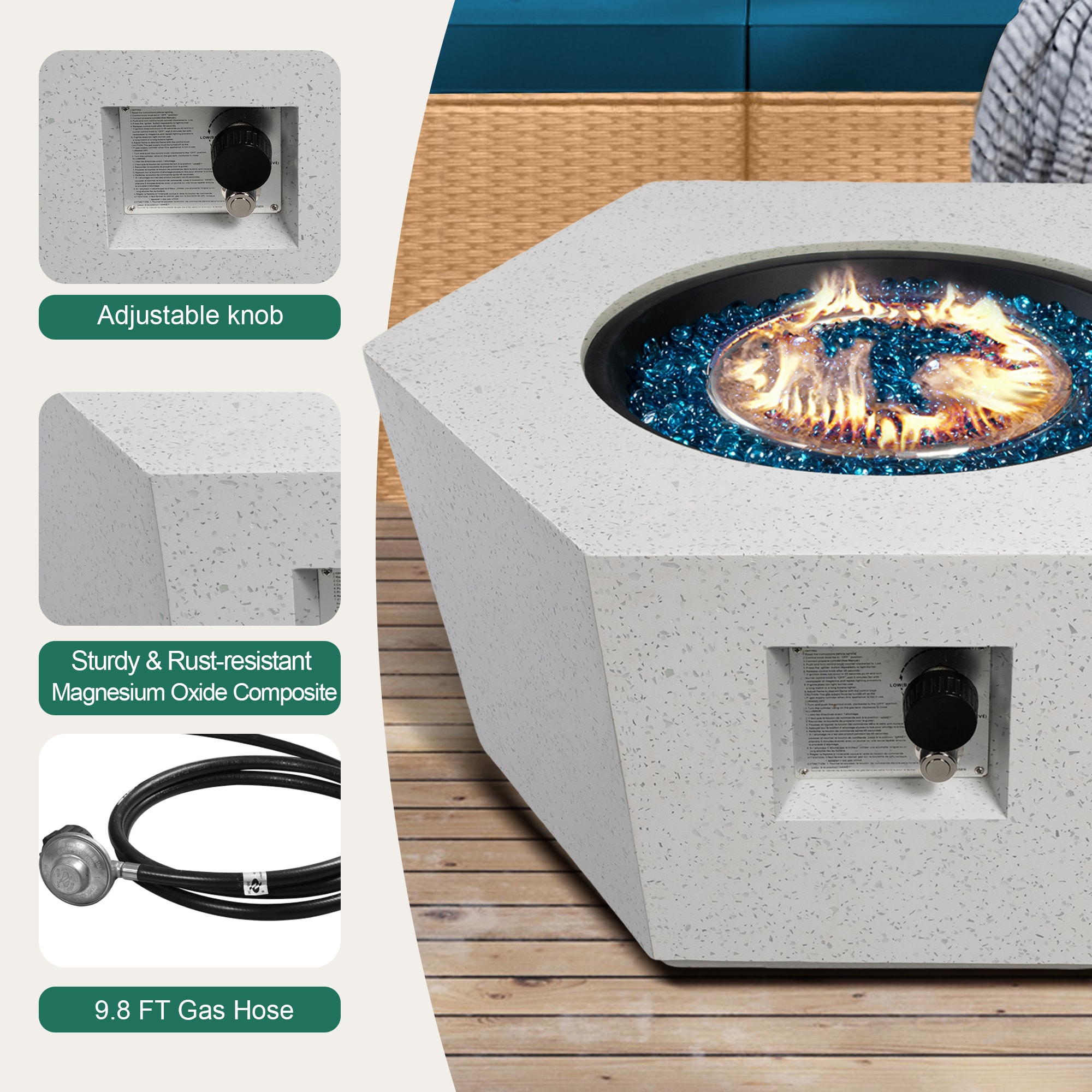 UPHA TBBE-AB28SMB-DLBLUE Patio-Conversation-Sets - View #5