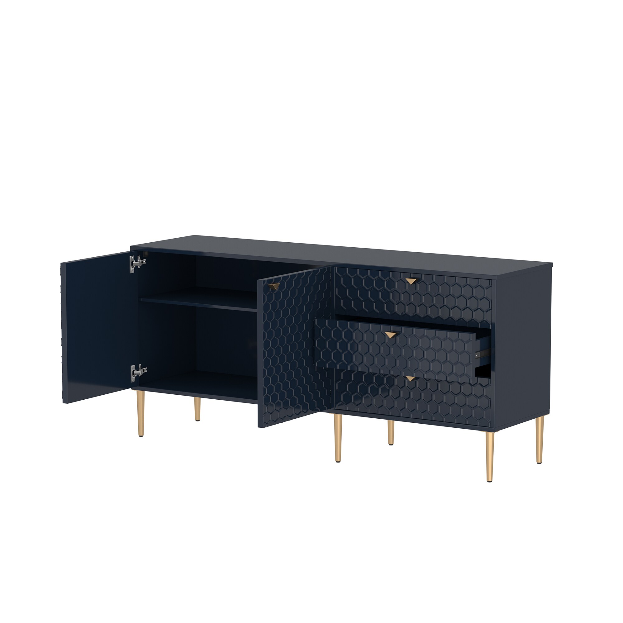Clihome Modern/Contemporary Navy Tv Cabinet (Accommodates TVs up to 60-in)