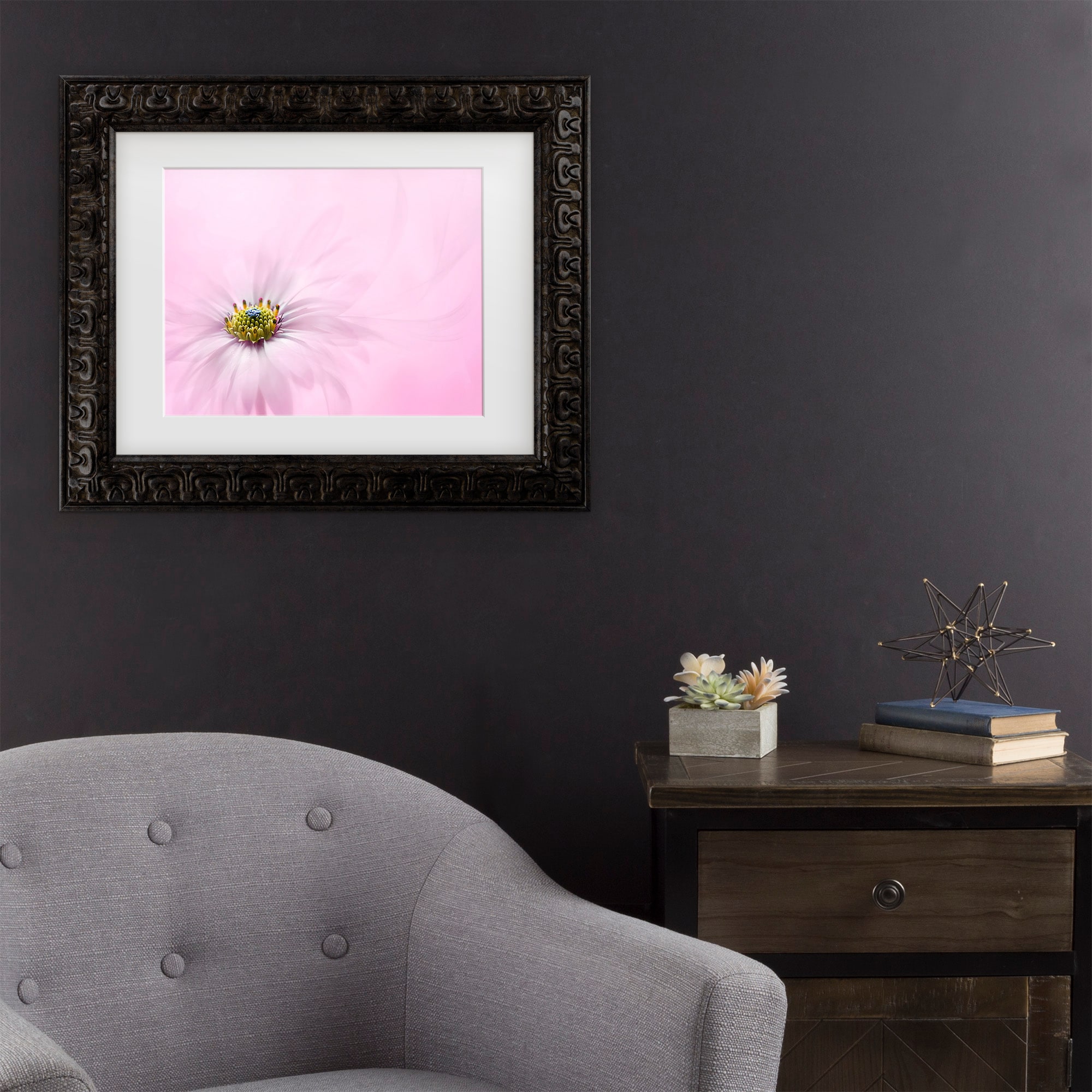 Trademark Fine Art 1X10007-DG1114MF Softness Jacky Parker Dark Gold Frame Wood Framed 11-in H x 14-in W Modern Canvas Print