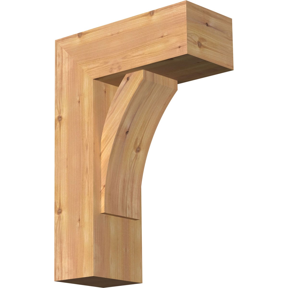 Ekena Millwork 1463965 Thorton Block Smooth Bracket with Offset Brace Western Red Cedar Wood Standard Bracket