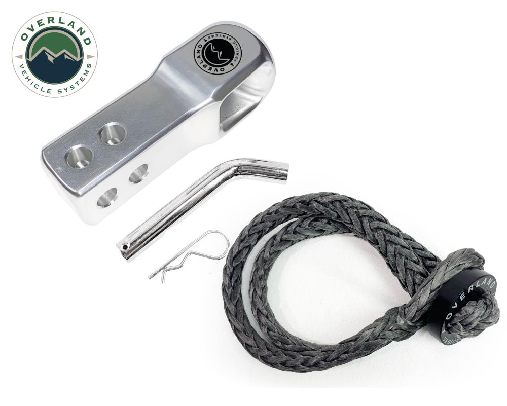 Overland Vehicle Systems 21-6580 Aluminum Receiver Mount and 5/8-in Soft Shackle with Collar Combo Kit