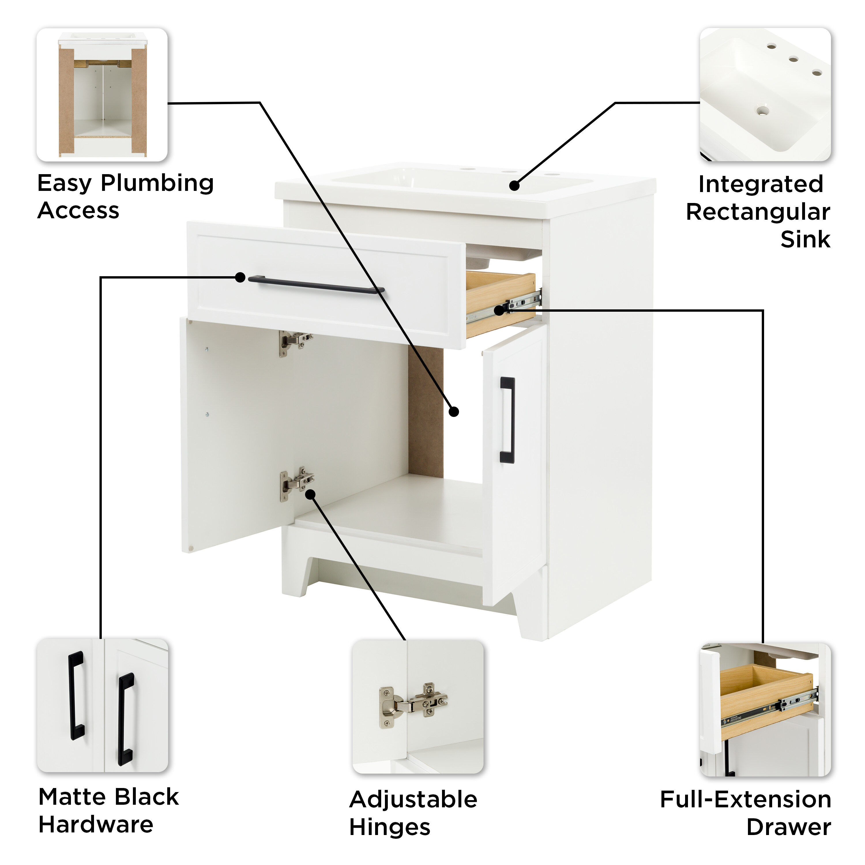 Style Selections LW24W24P2-WH Bath-Vanity-Combo - View #16