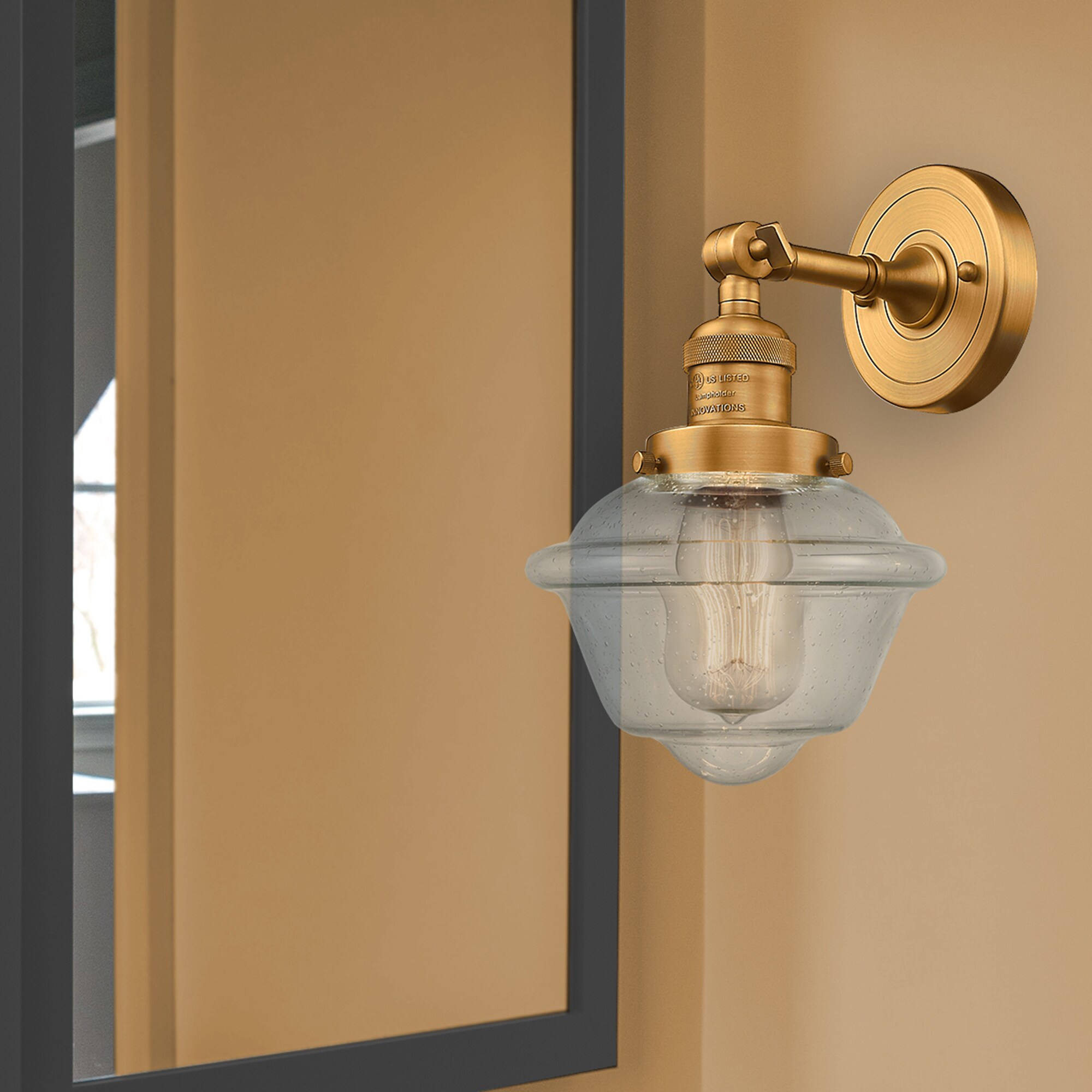 Innovations Lighting 203-BB-G534 Oxford 7.5-in W 1 -Light Brushed Brass Wall Sconce