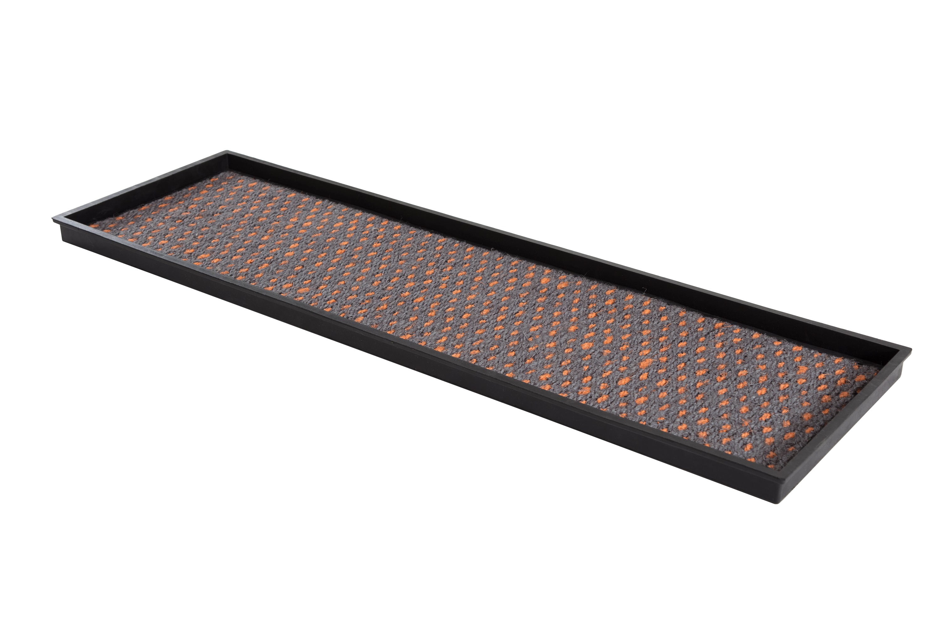 Anji Mountain Natural & Recycled Rubber Boot Tray with Black & Ivory Coir Insert