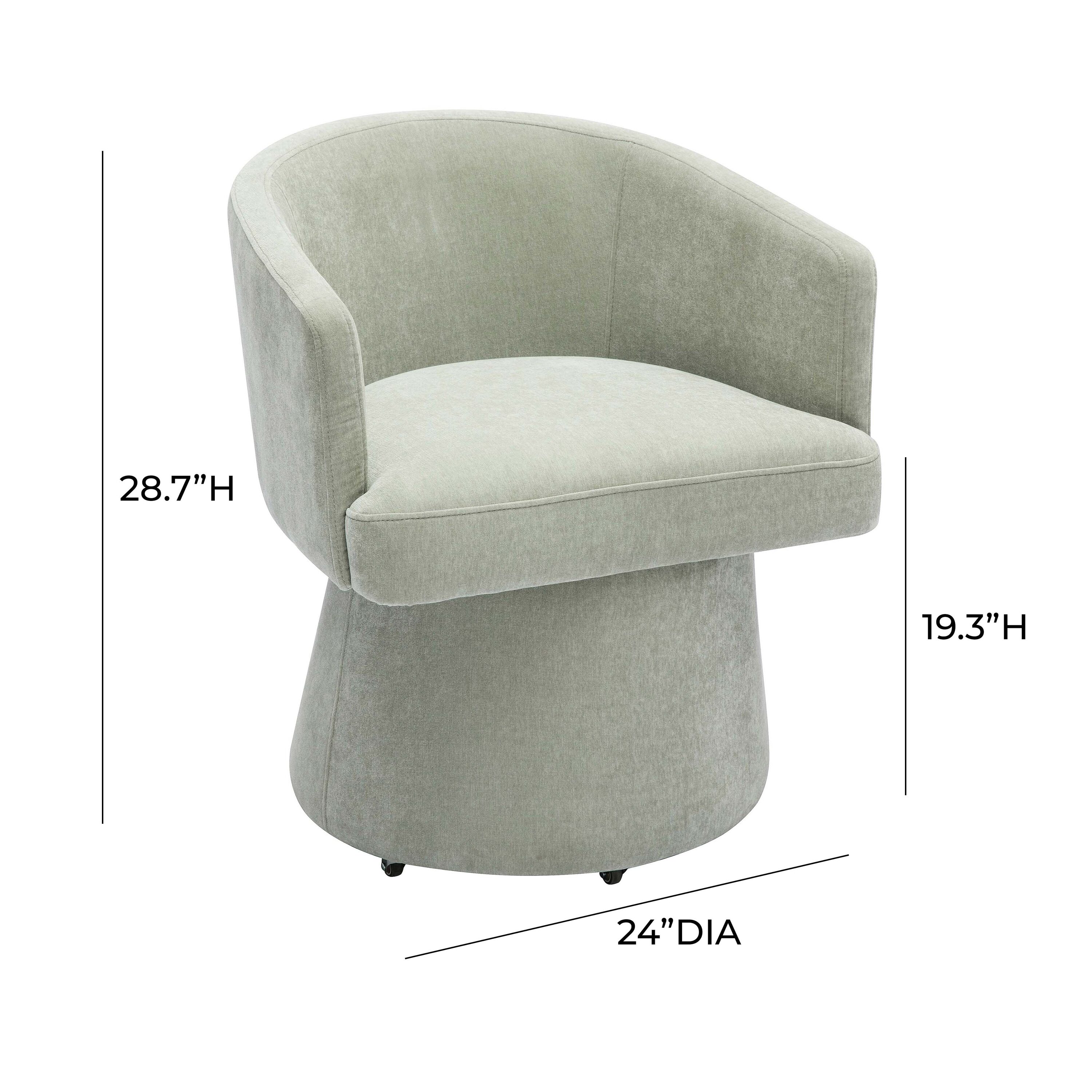 Kristen Light Green Recycled Fabric Rolling Desk Chair