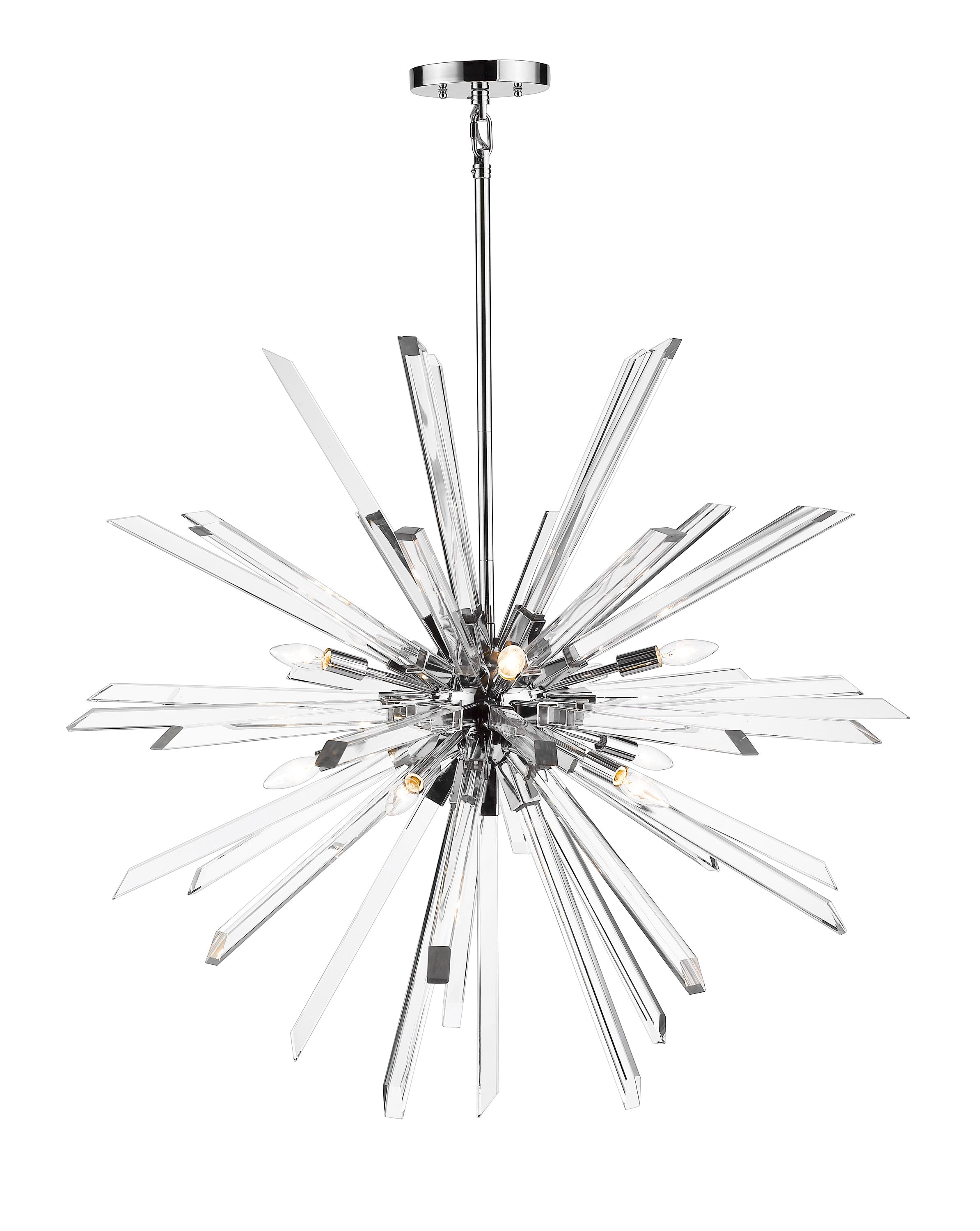 Chrome and Crystal 10-Light Modern Chandelier