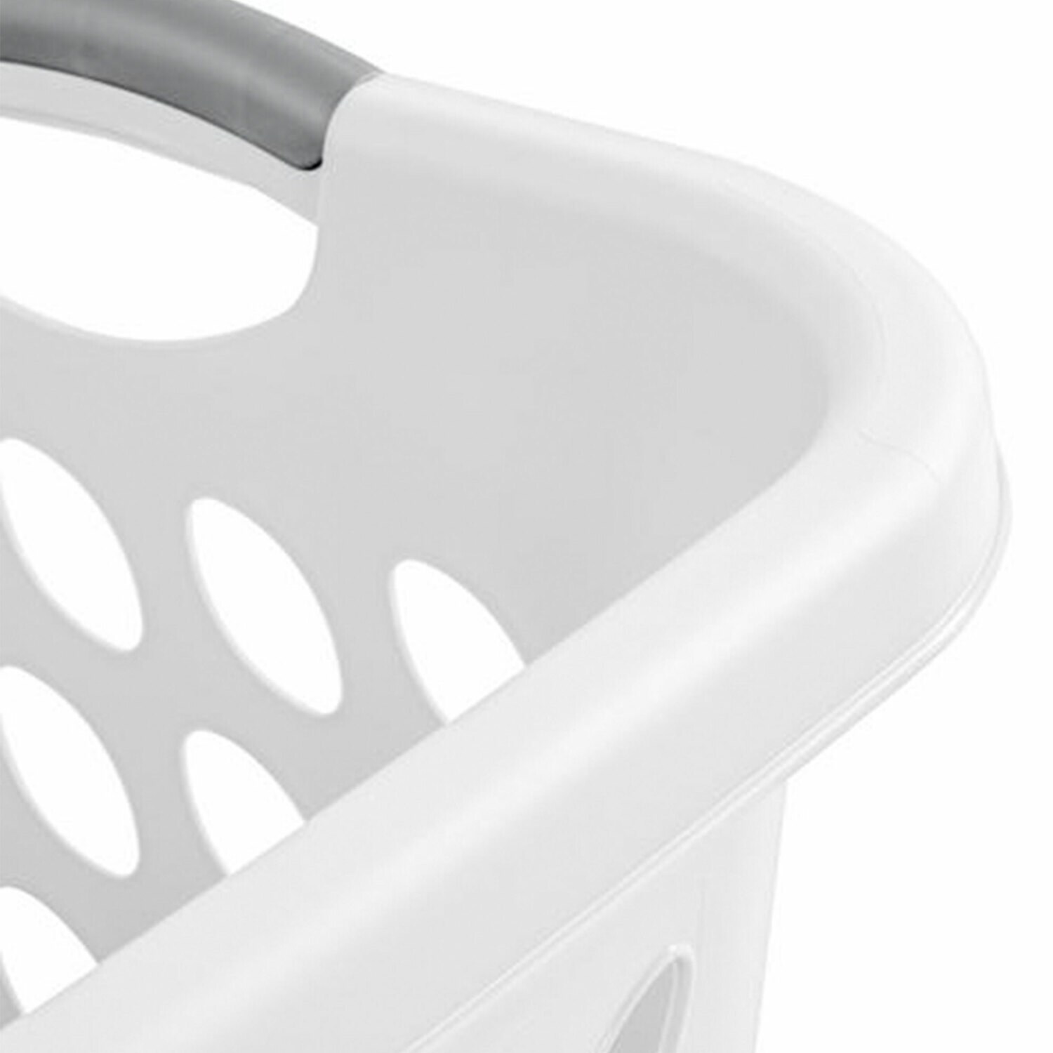 White Square Plastic Laundry Basket with Ventilation Holes